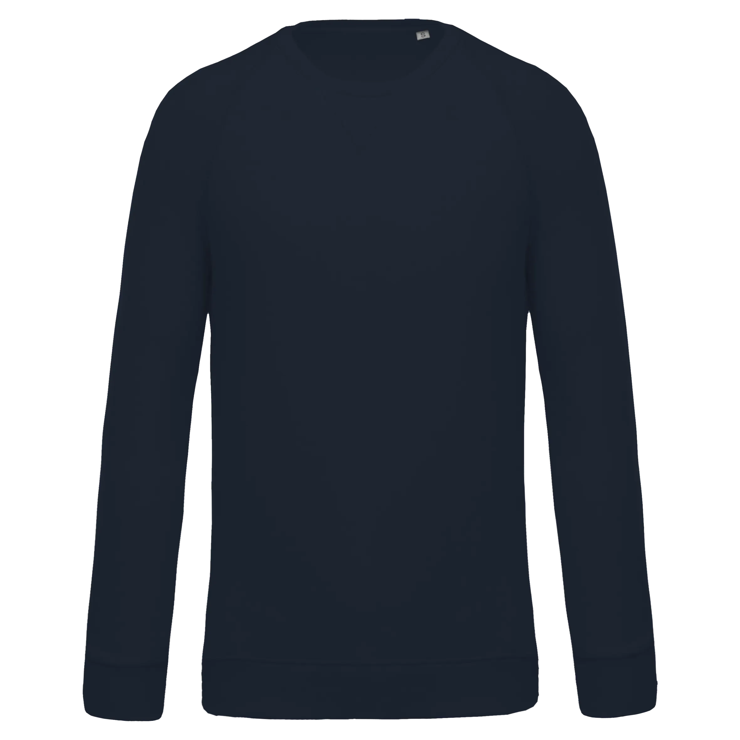 Sudadera algodón orgánico con cuello redondo y mangas raglán de hombre
