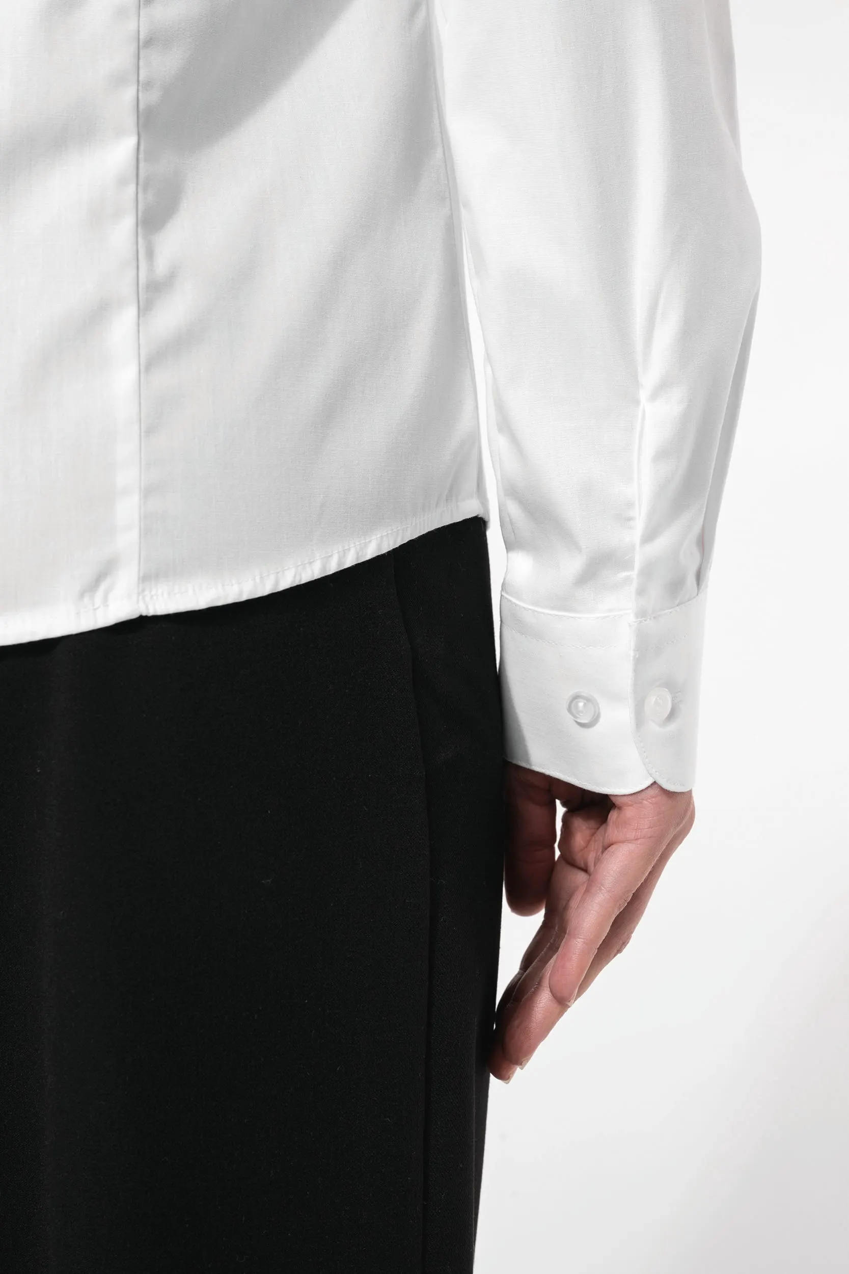 Camisa popelina manga larga mujer