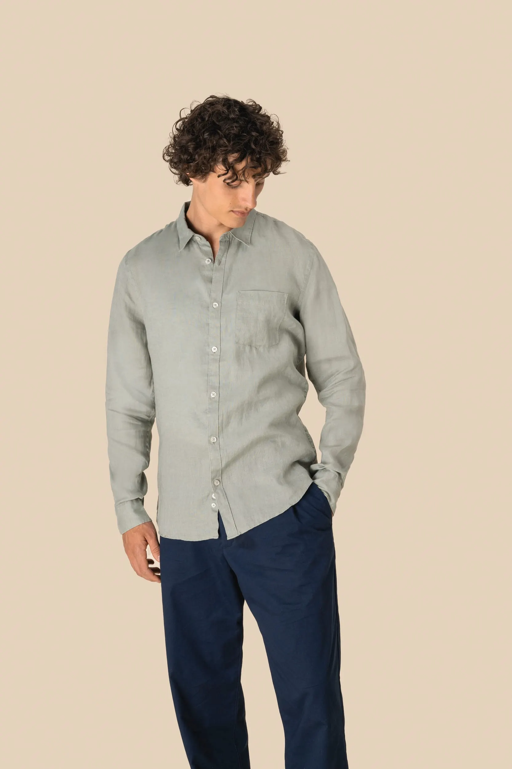 Camisa de lino hombre