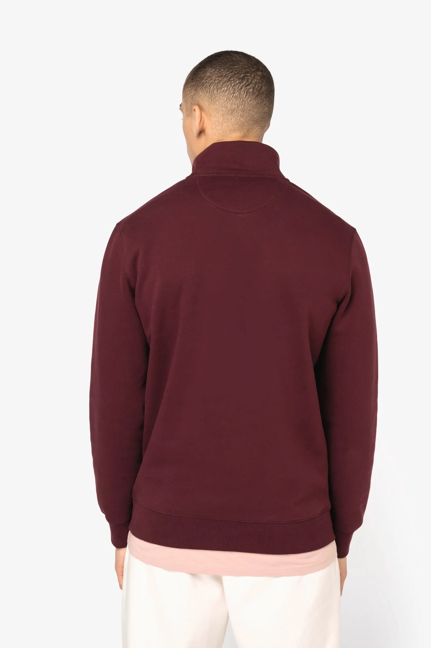 Sudadera ecorresponsable de cuello alto con cremallera hombre