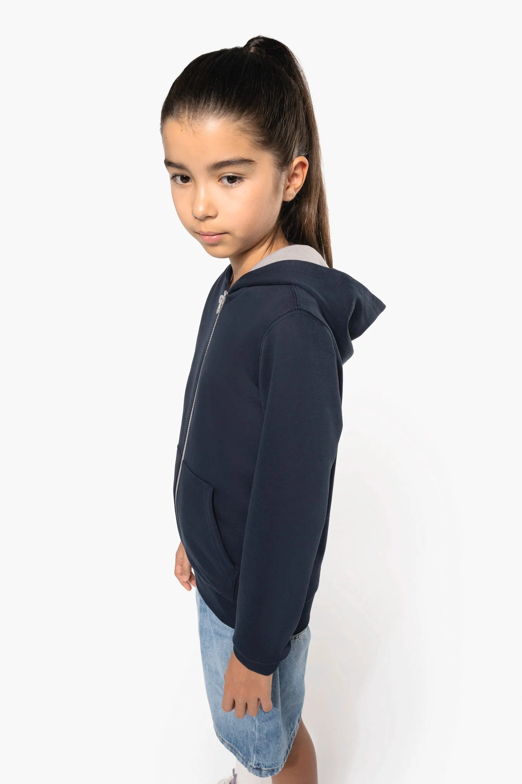 Sudadera capucha y cremallera niños