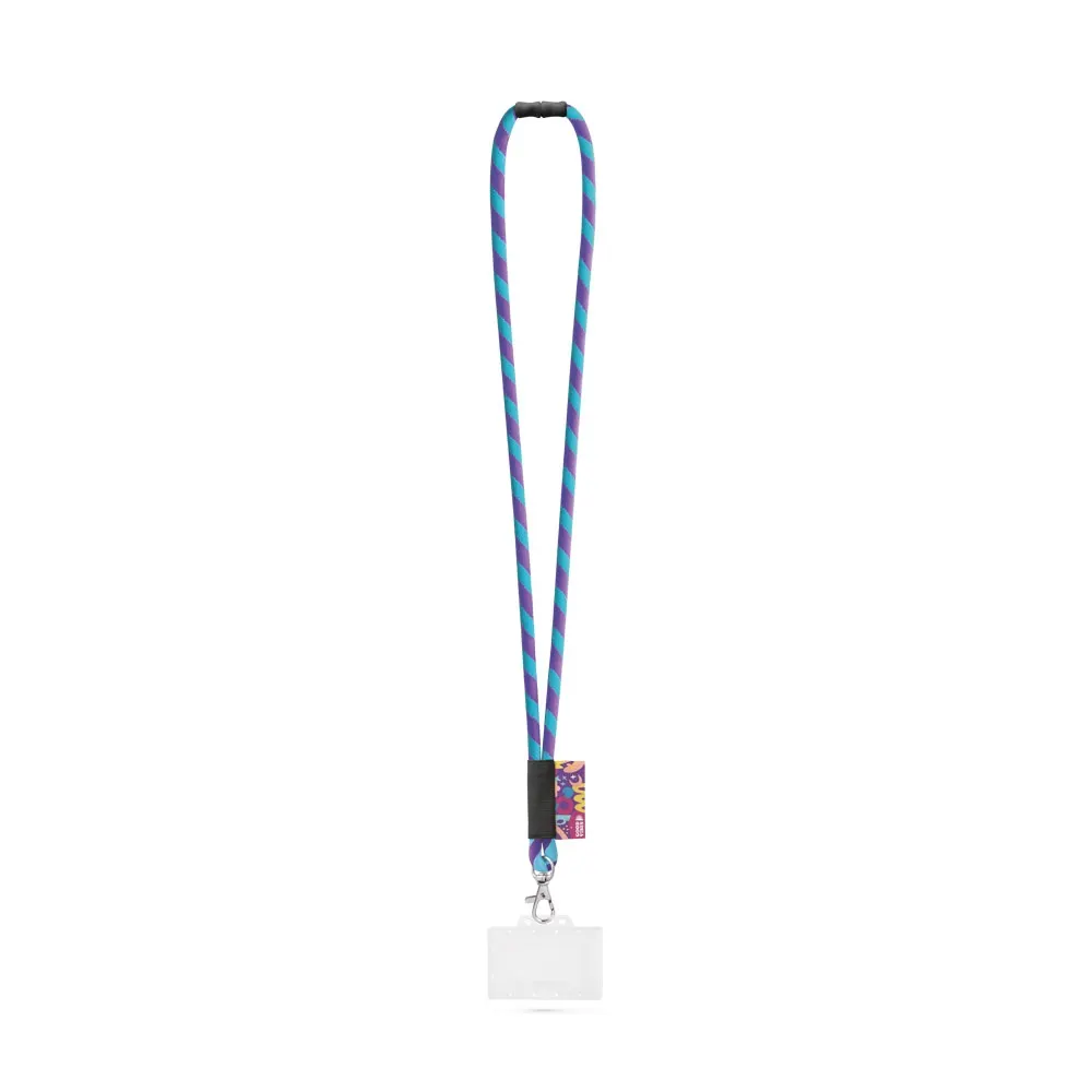 WATFORD. SET Lanyard TUBE Long (Ø 7 mm) con mosquetón de gatillo de 9 mm, cierre de seguridad de Ø 7 mm y porta credencial/tarjeta rígido de 91 x 68 mm