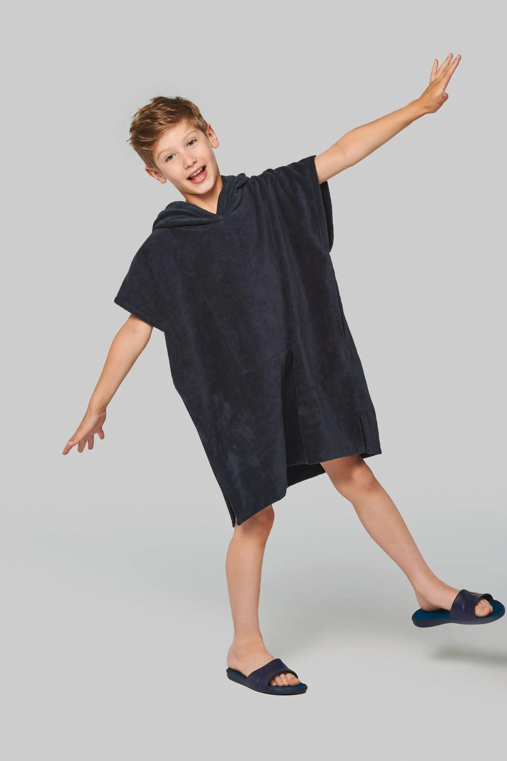 Poncho de rizo con capucha niño