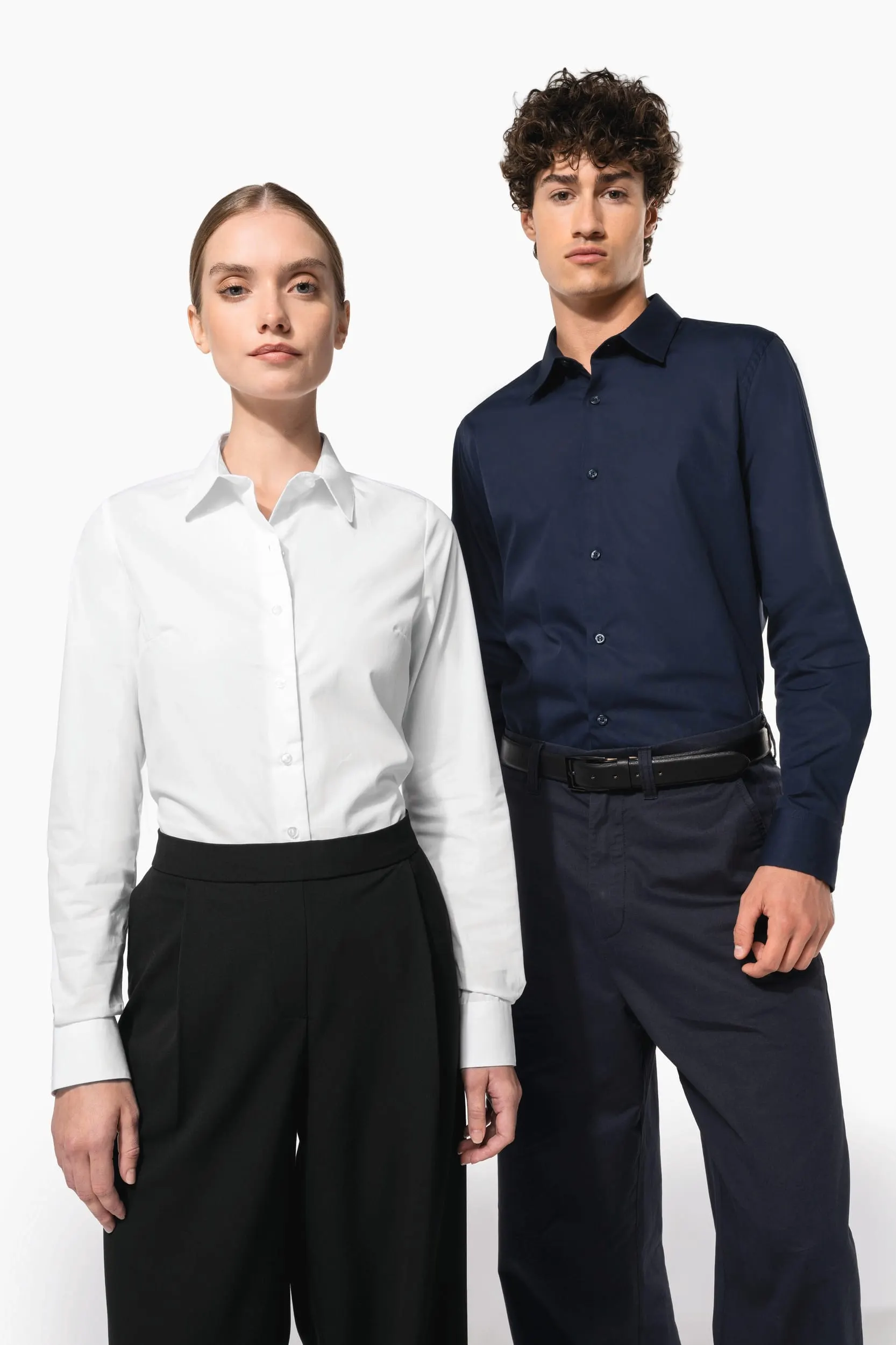 Camisa popelina manga larga mujer