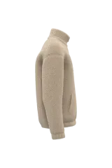 Sudadera de sherpa con cremallera y hombros caídos unisex