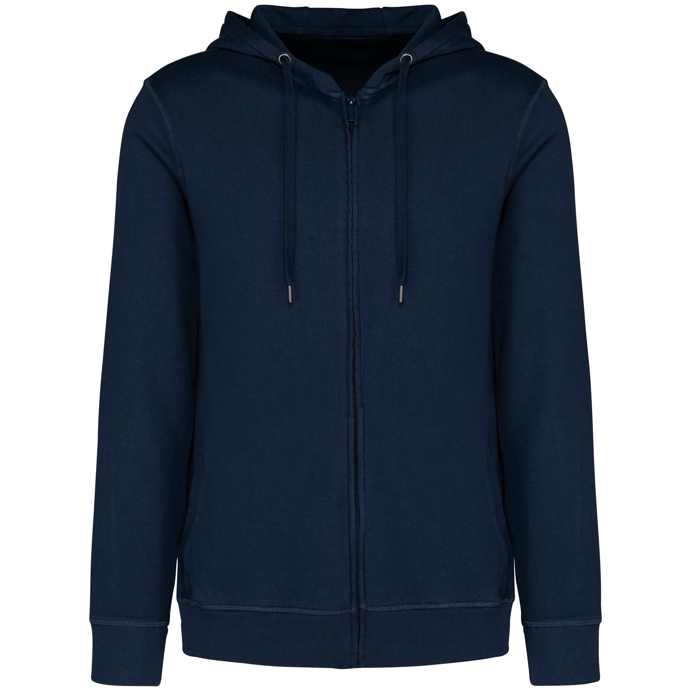 Sudadera ecorresponsable con cremallera y capucha French Terry unisex