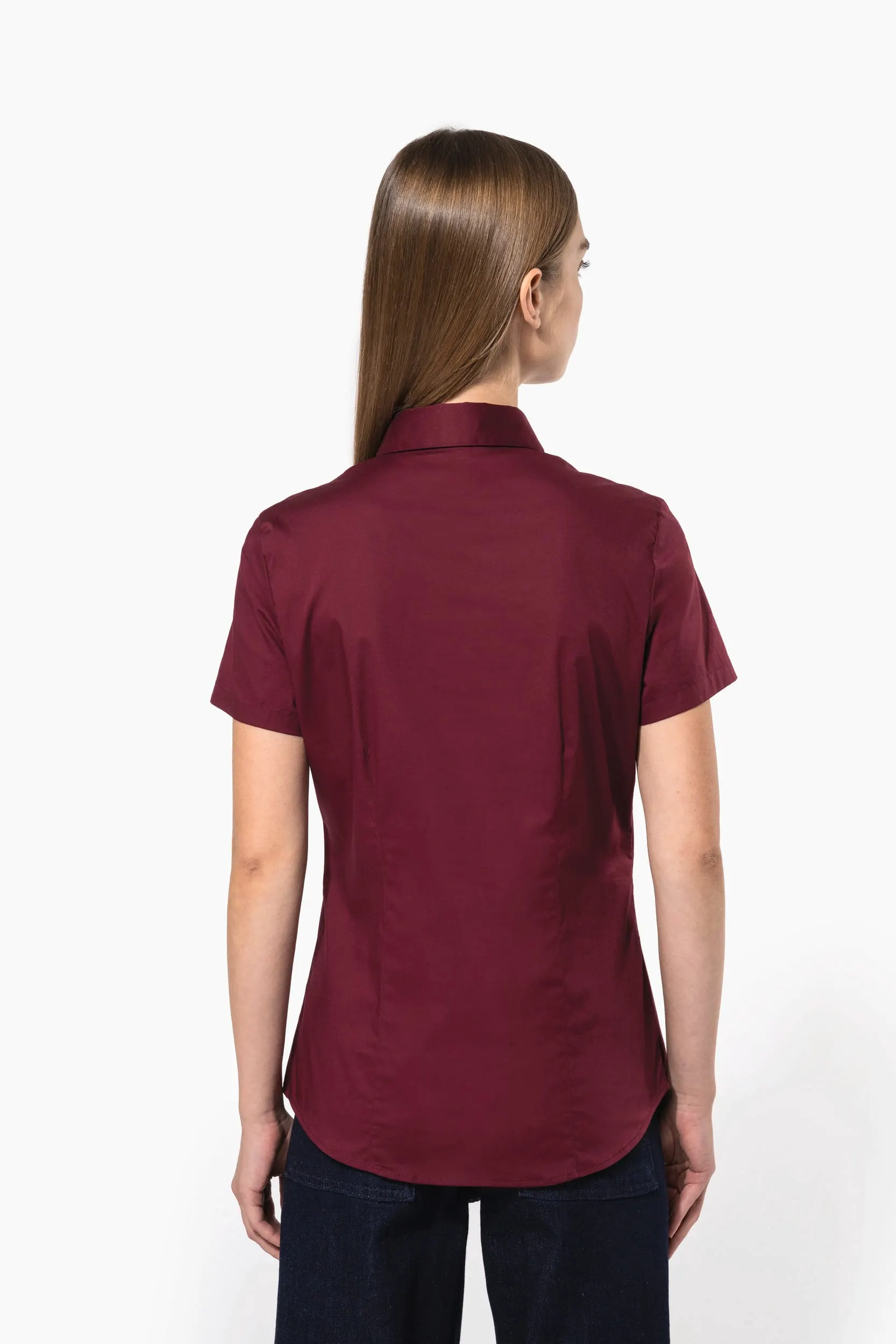 Camisa stretch manga corta mujer