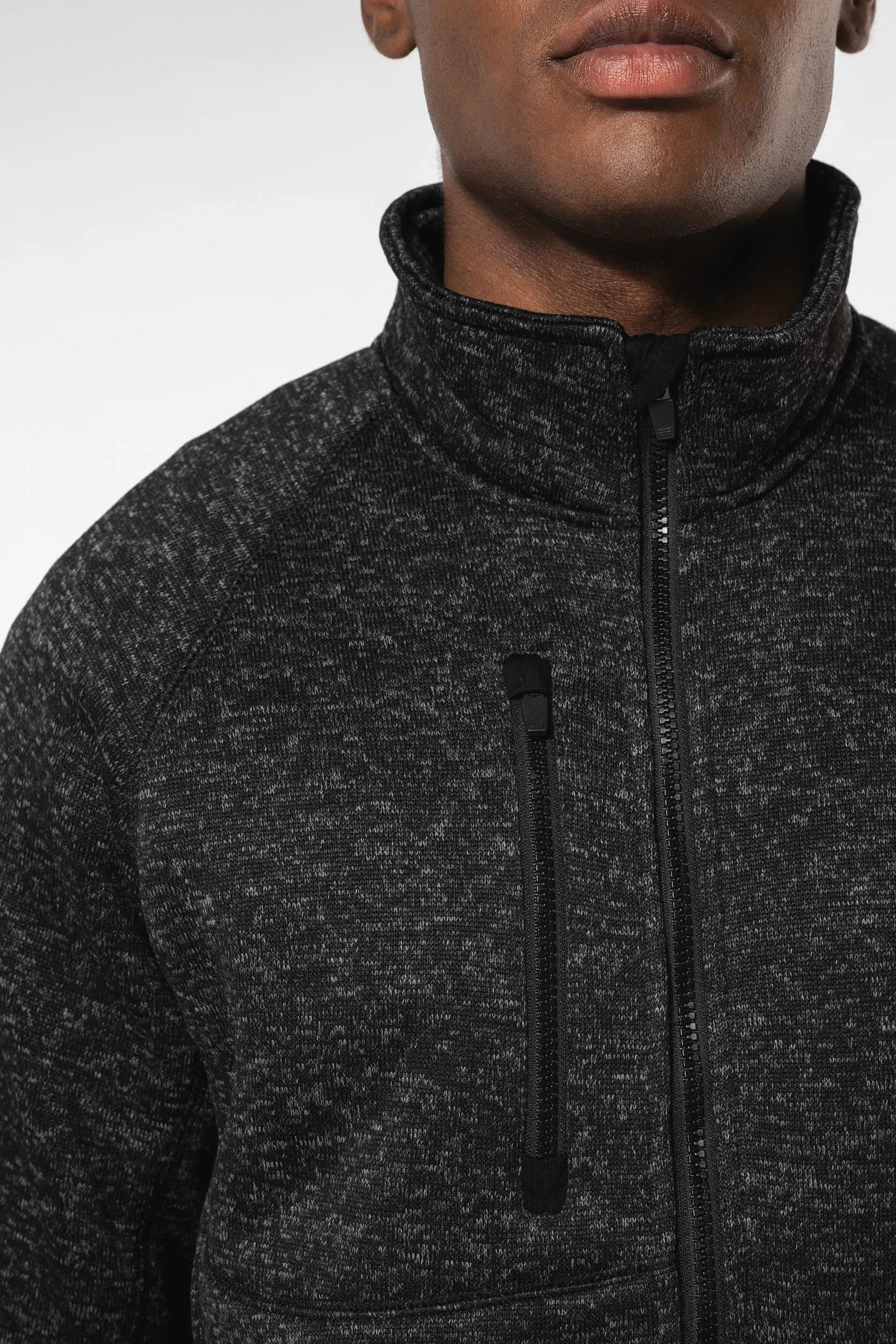 Chaqueta jaspeada con cremallera hombre