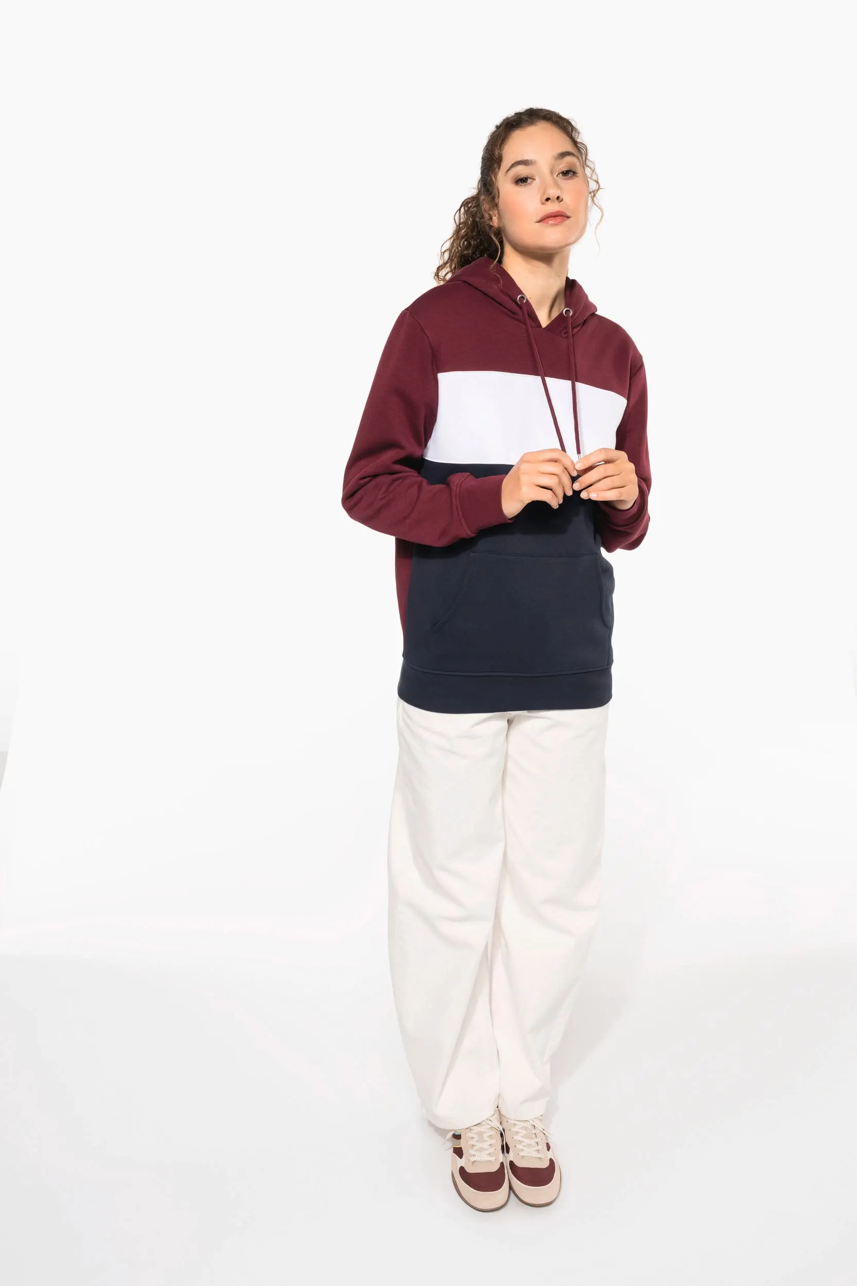 Sudadera tricolor con capucha unisex