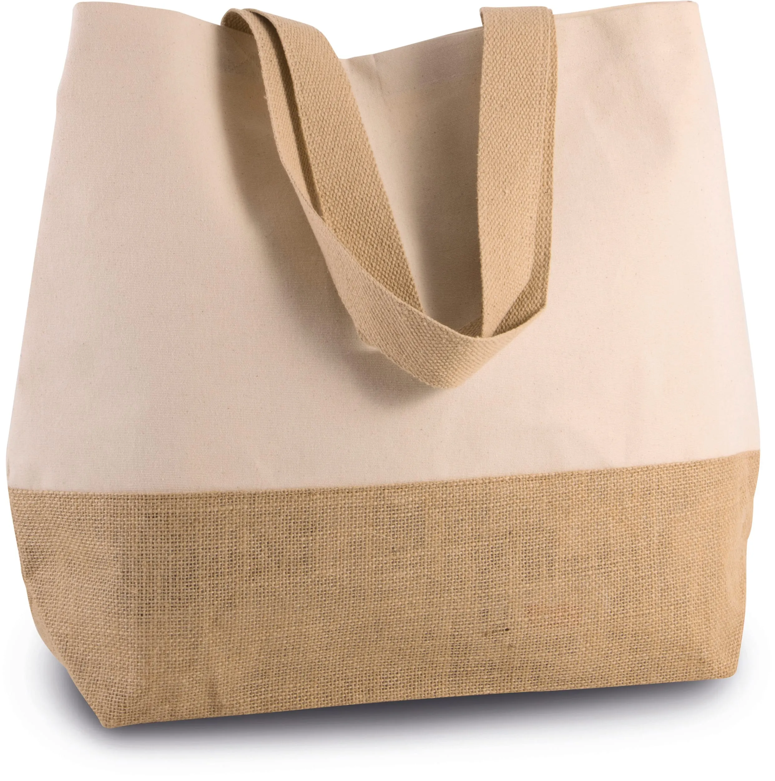 Bolsa shopper de yute & algodón canvas