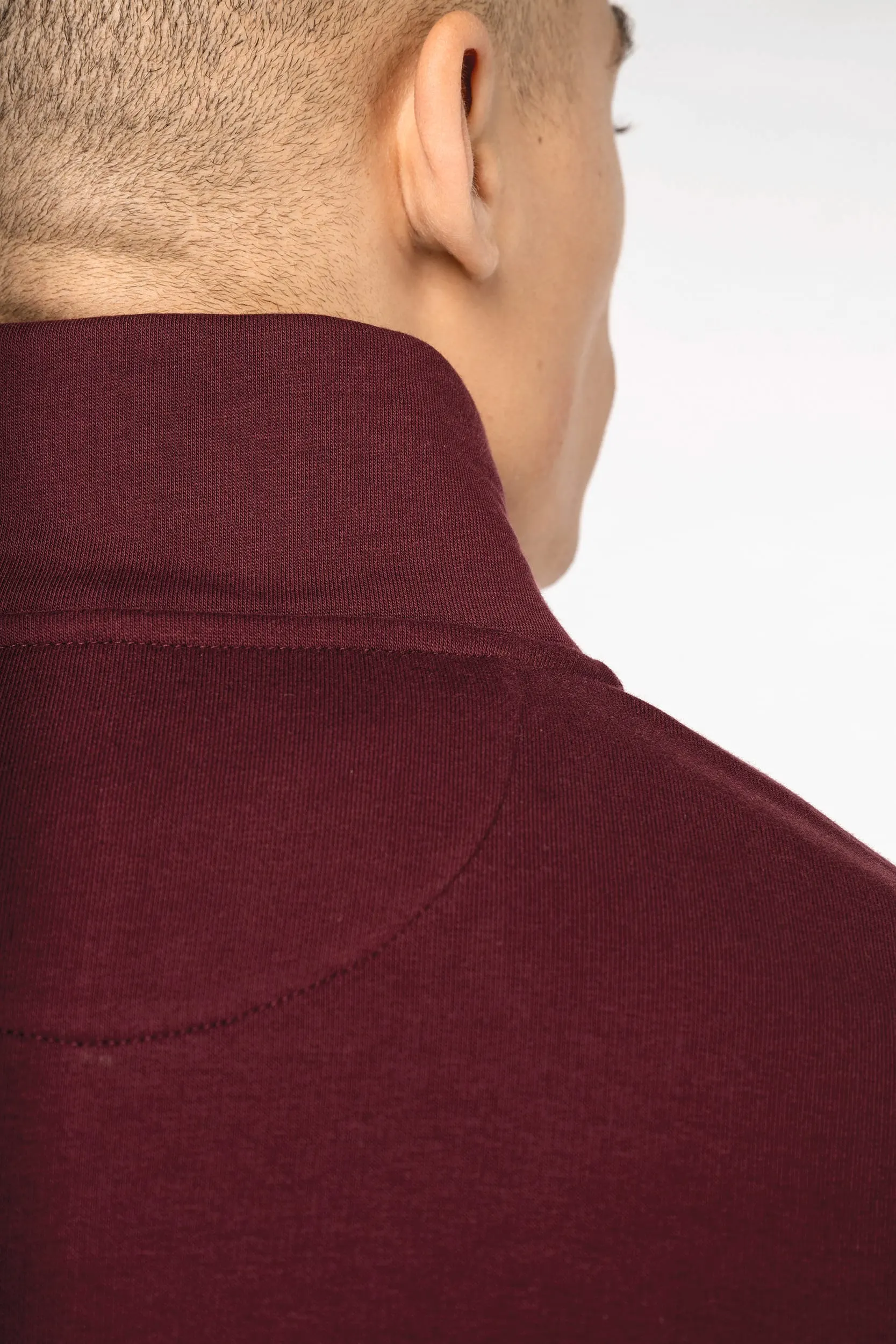 Sudadera ecorresponsable de cuello alto con cremallera hombre