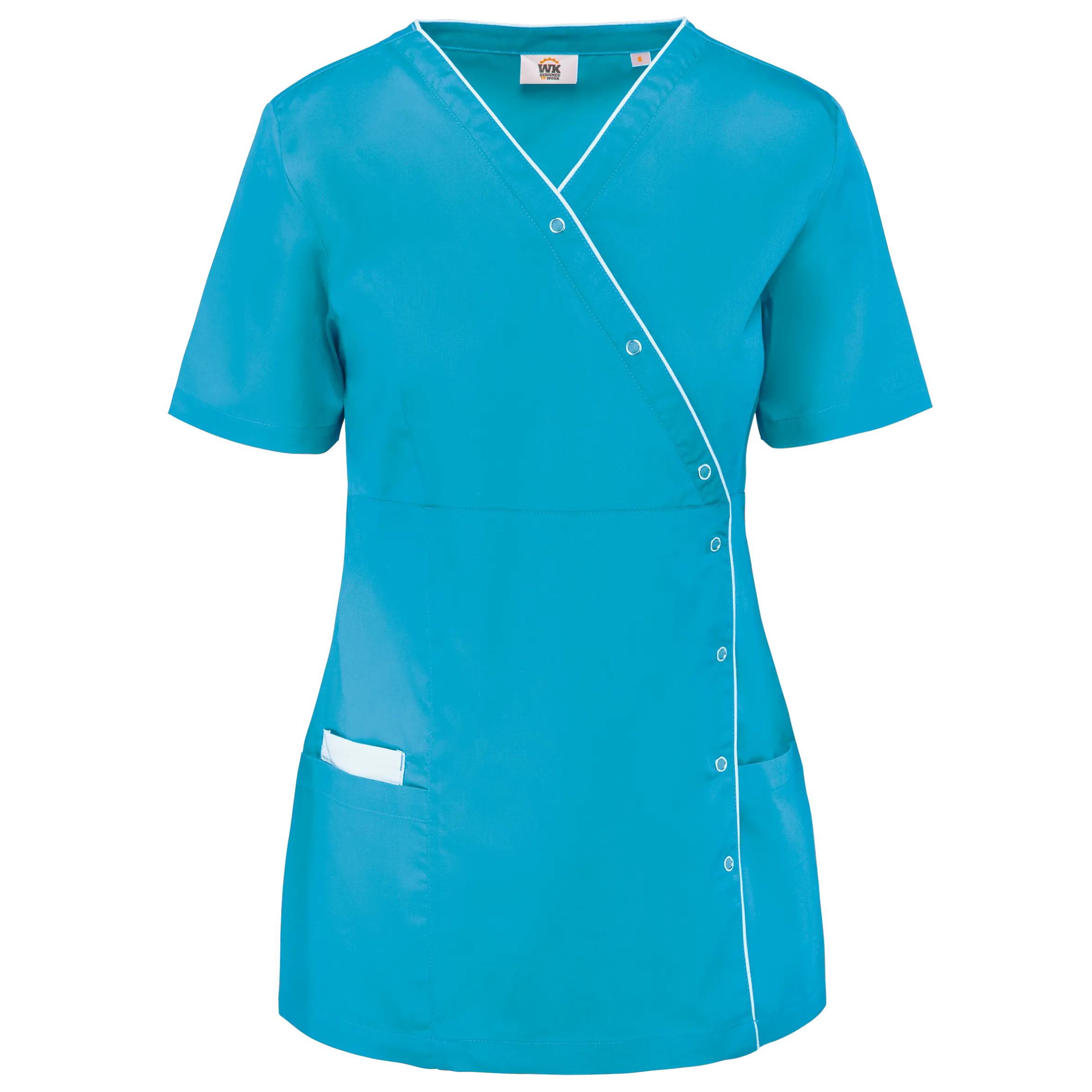 Blusa polialgodón con botones a presión mujer