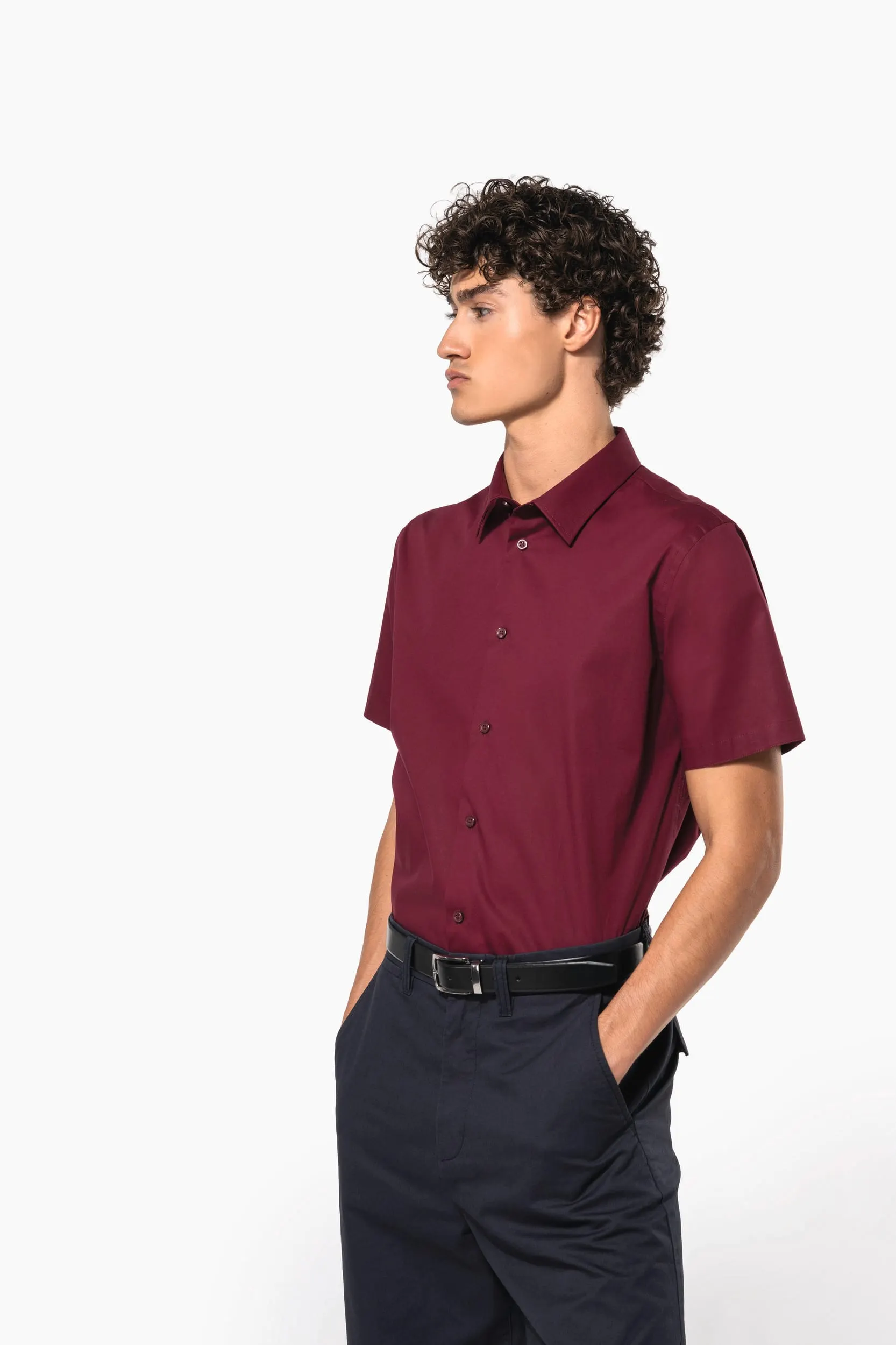 Camisa strech manga corta hombre