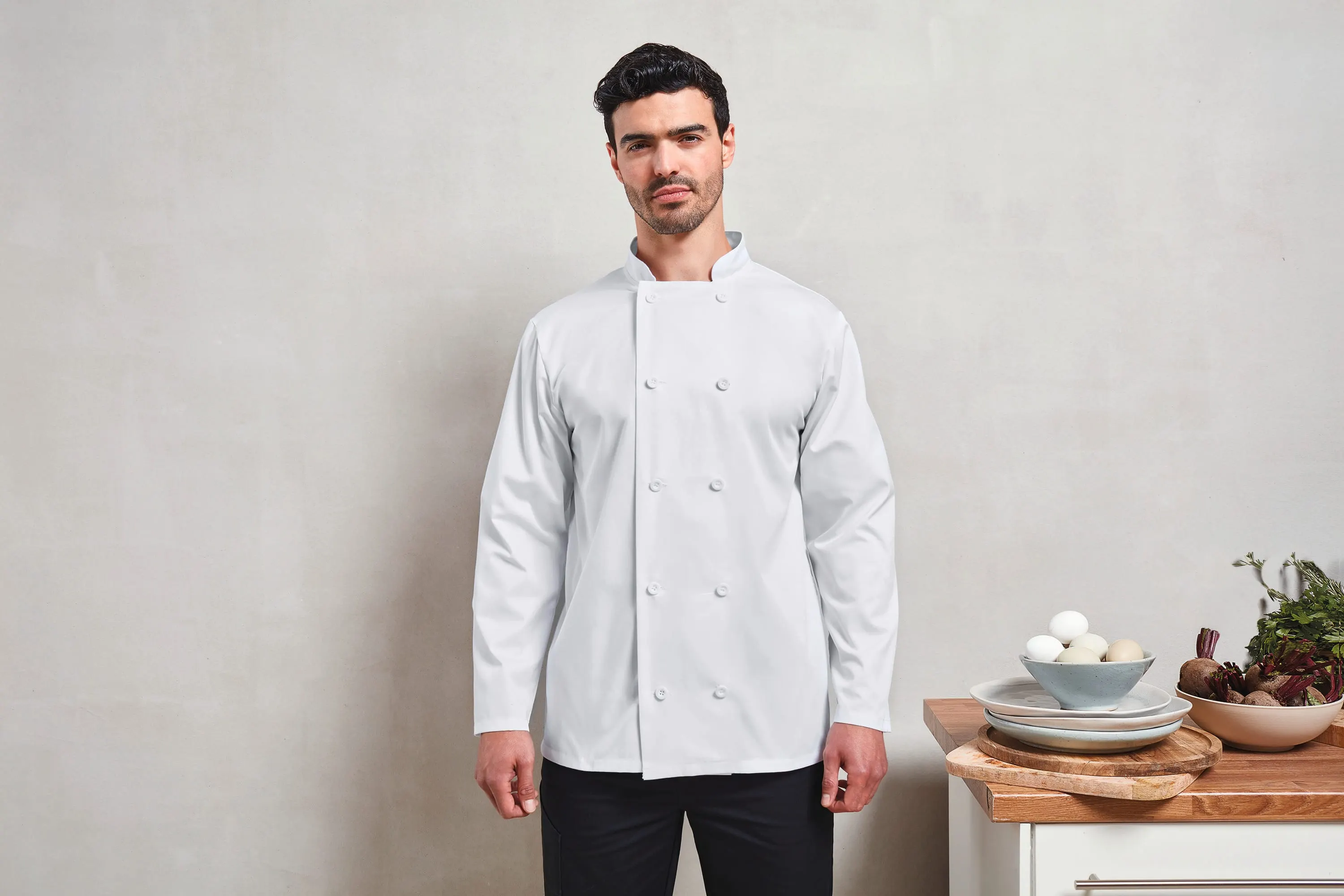 Chaqueta de cocina manga larga