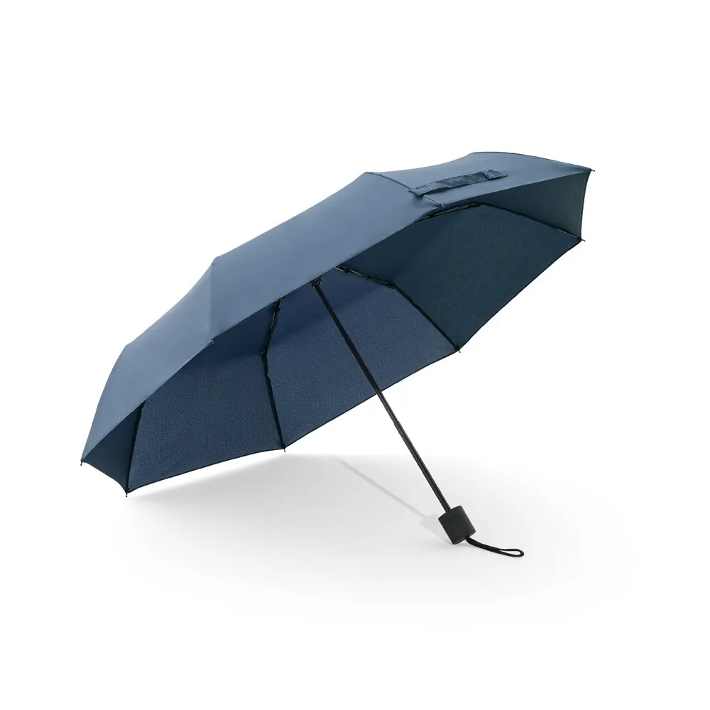AIDEN. Paraguas de 21" de poliéster reciclado (100 % rPET) pongee 190T, plegable en 3 secciones