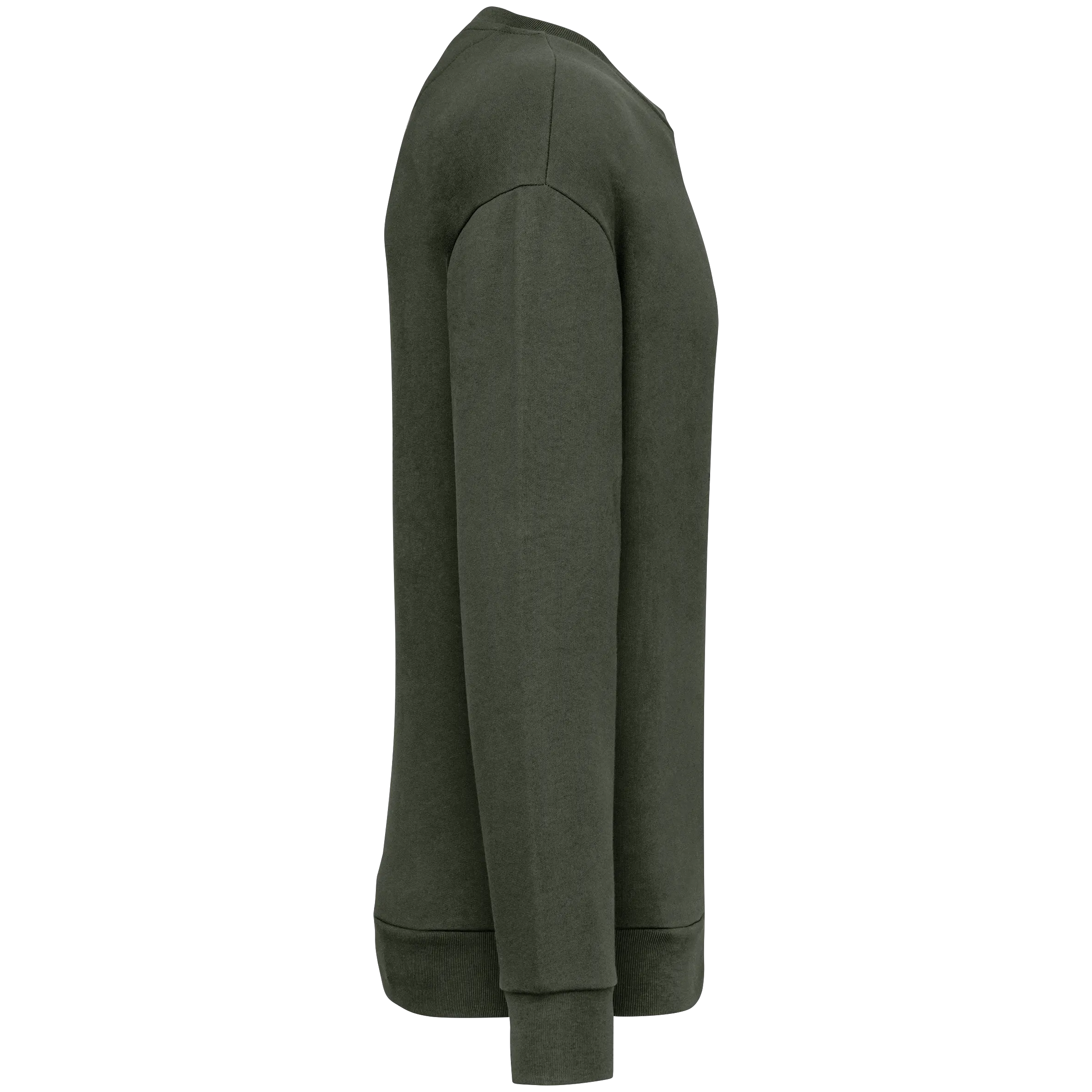 Sudadera ecorresponsable cuello redondo y hombros caídos felpa perchada unisex