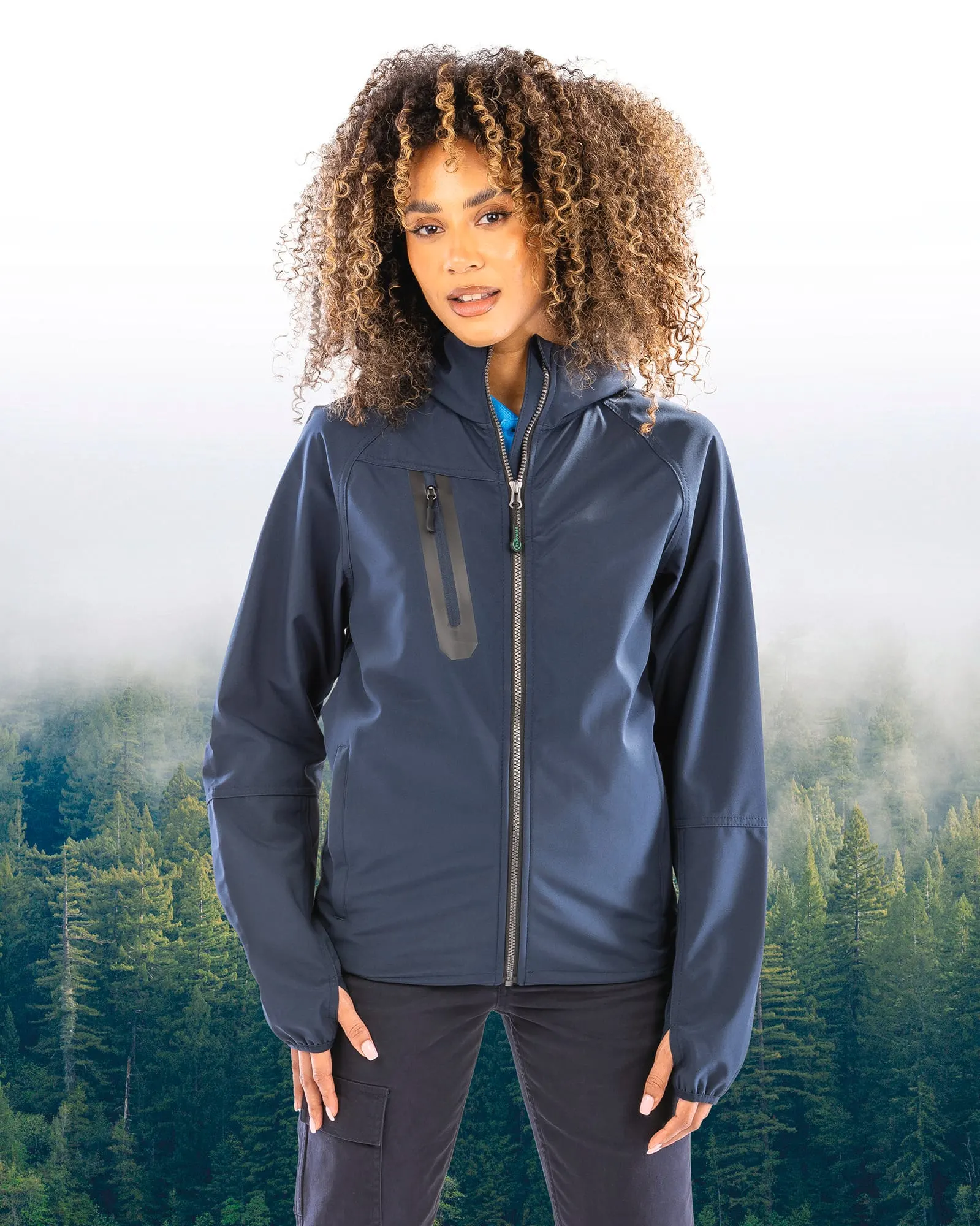Chaqueta softshell 3 capas reciclada con capucha unisex<br/>