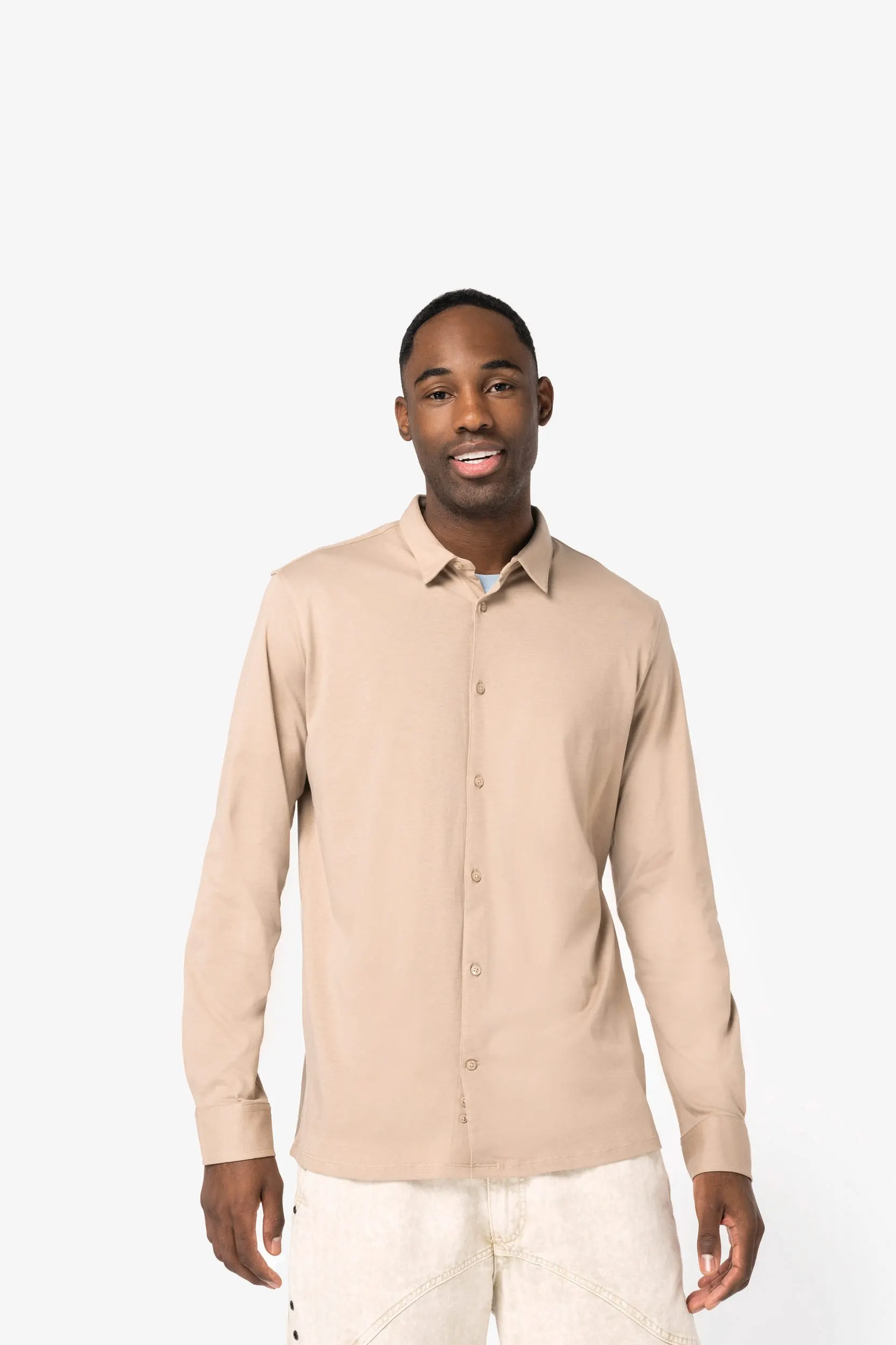 Camisa ecorresponsable de punto jersey hombre