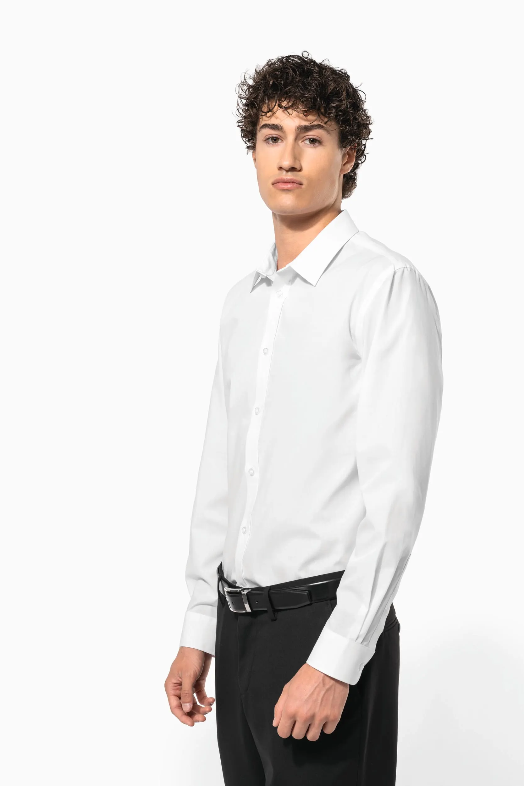 Camisa de popelina de polialgodón de fácil cuidado para hombre