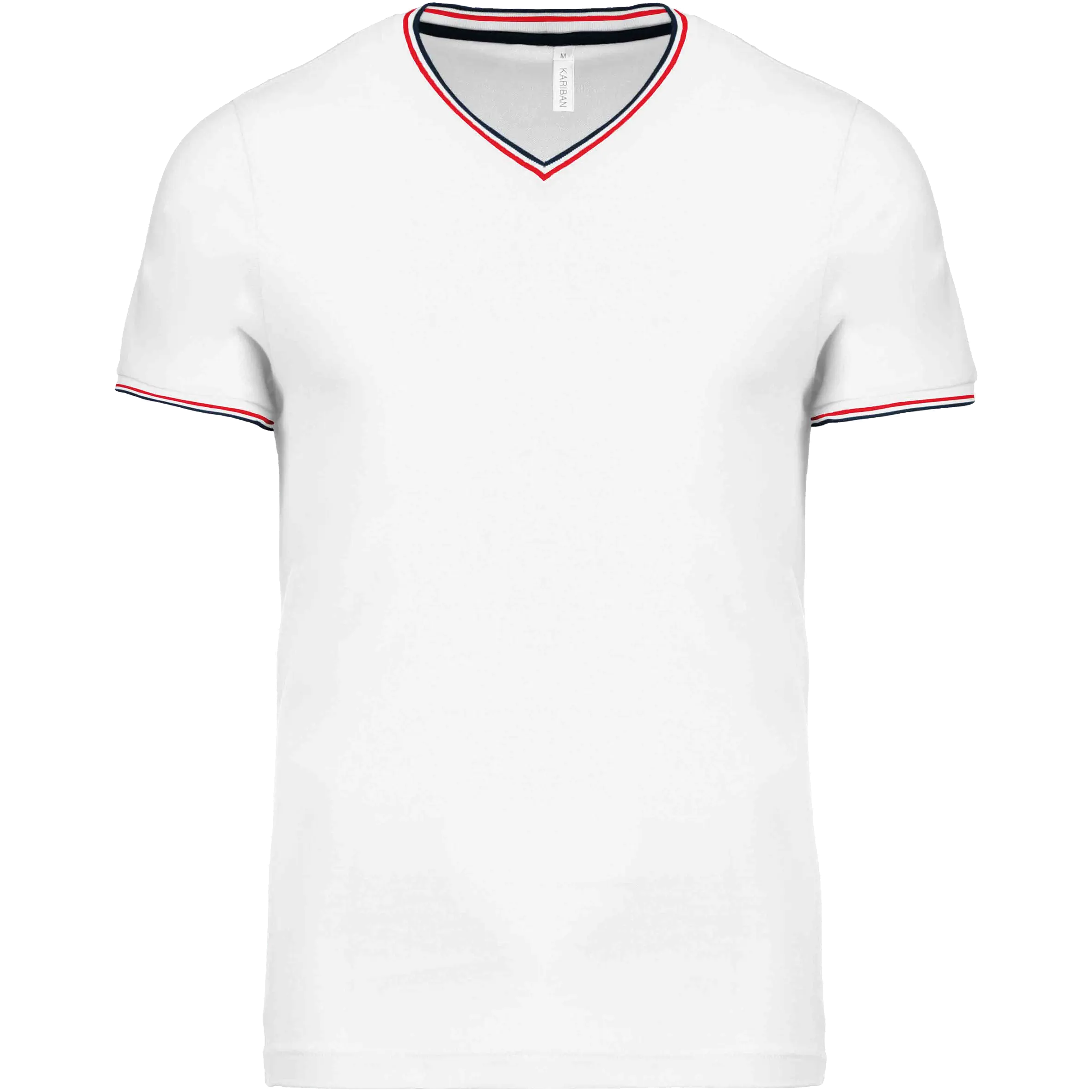 Camiseta de punto piqué con cuello de pico de hombre