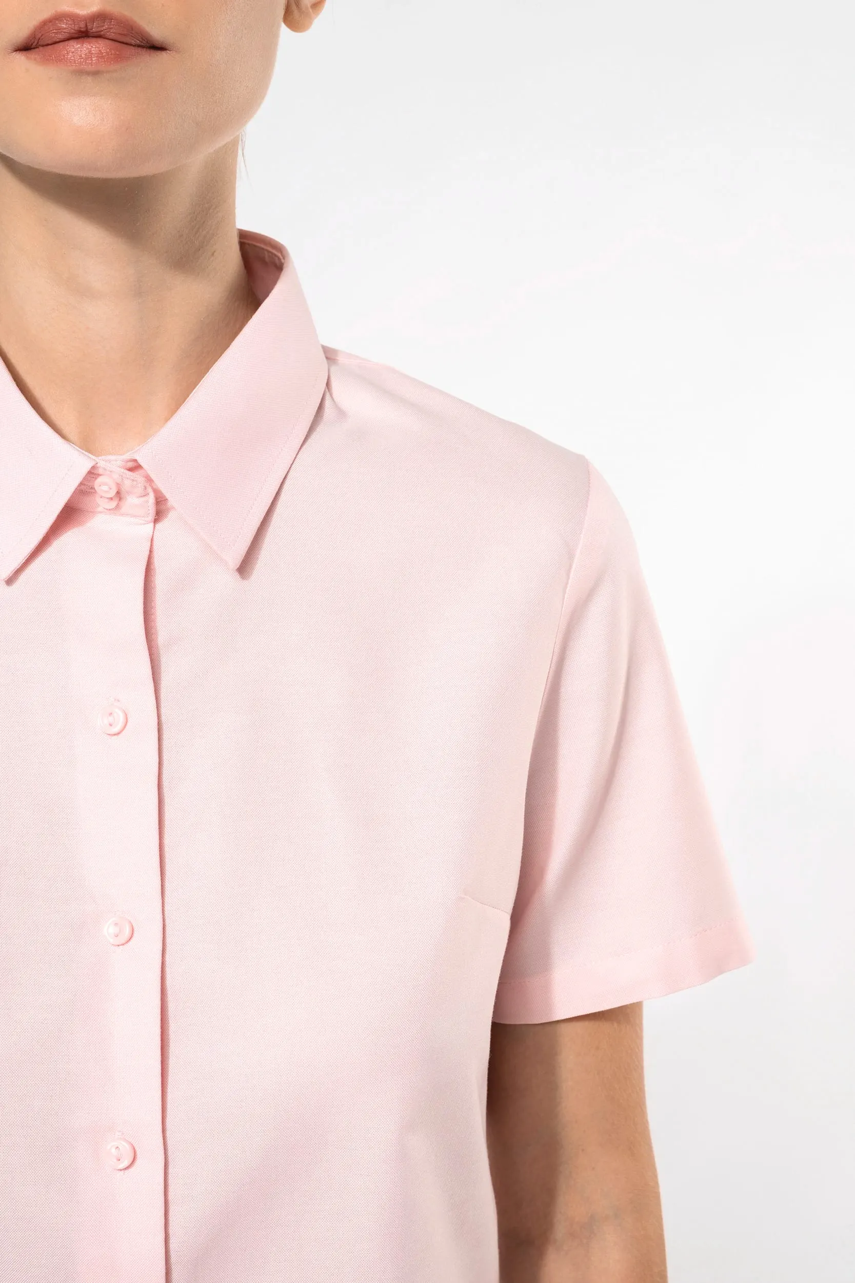 Camisa oxford manga corta mujer