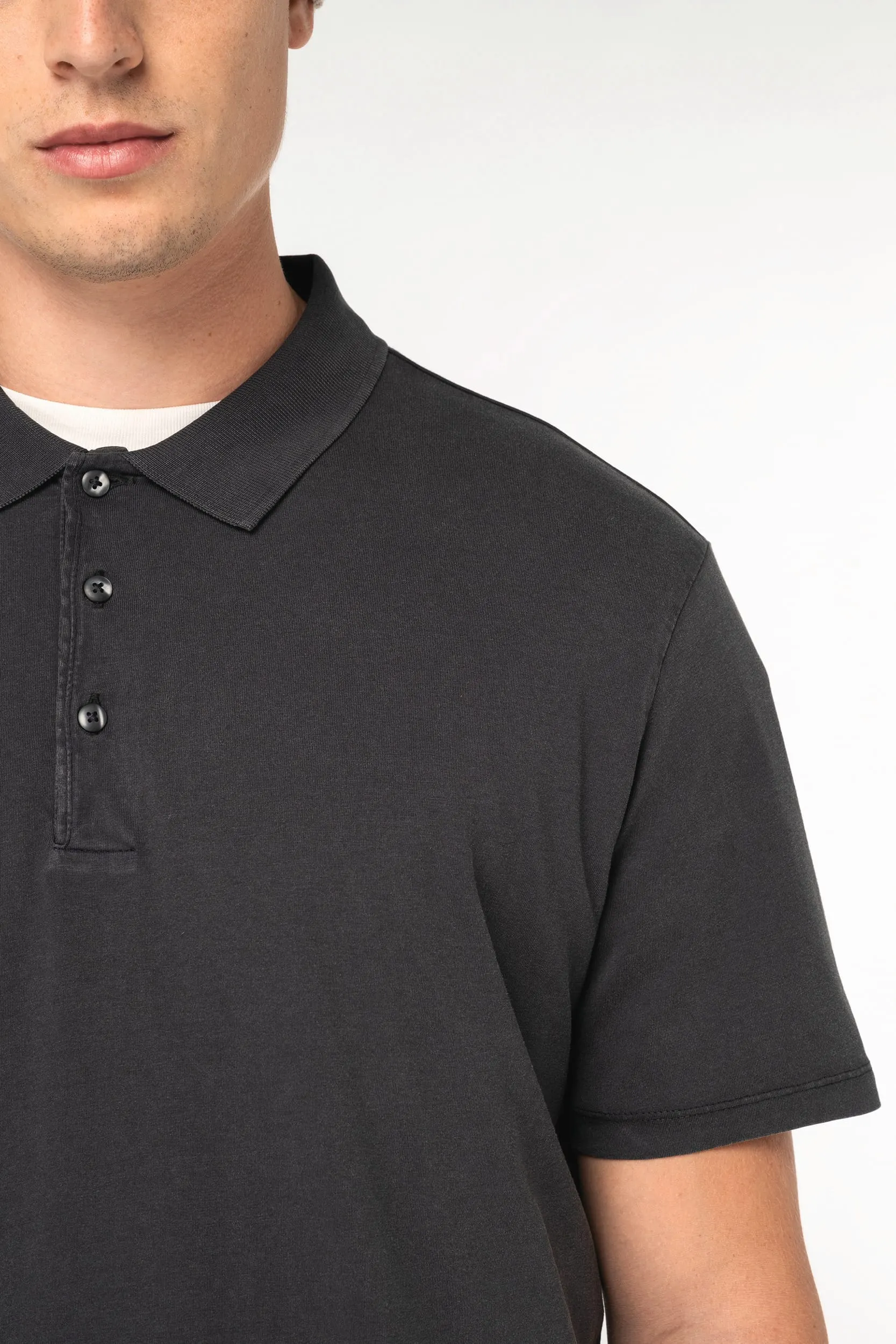 Polo ecorresponsable efecto lavado de punto jersey hombre