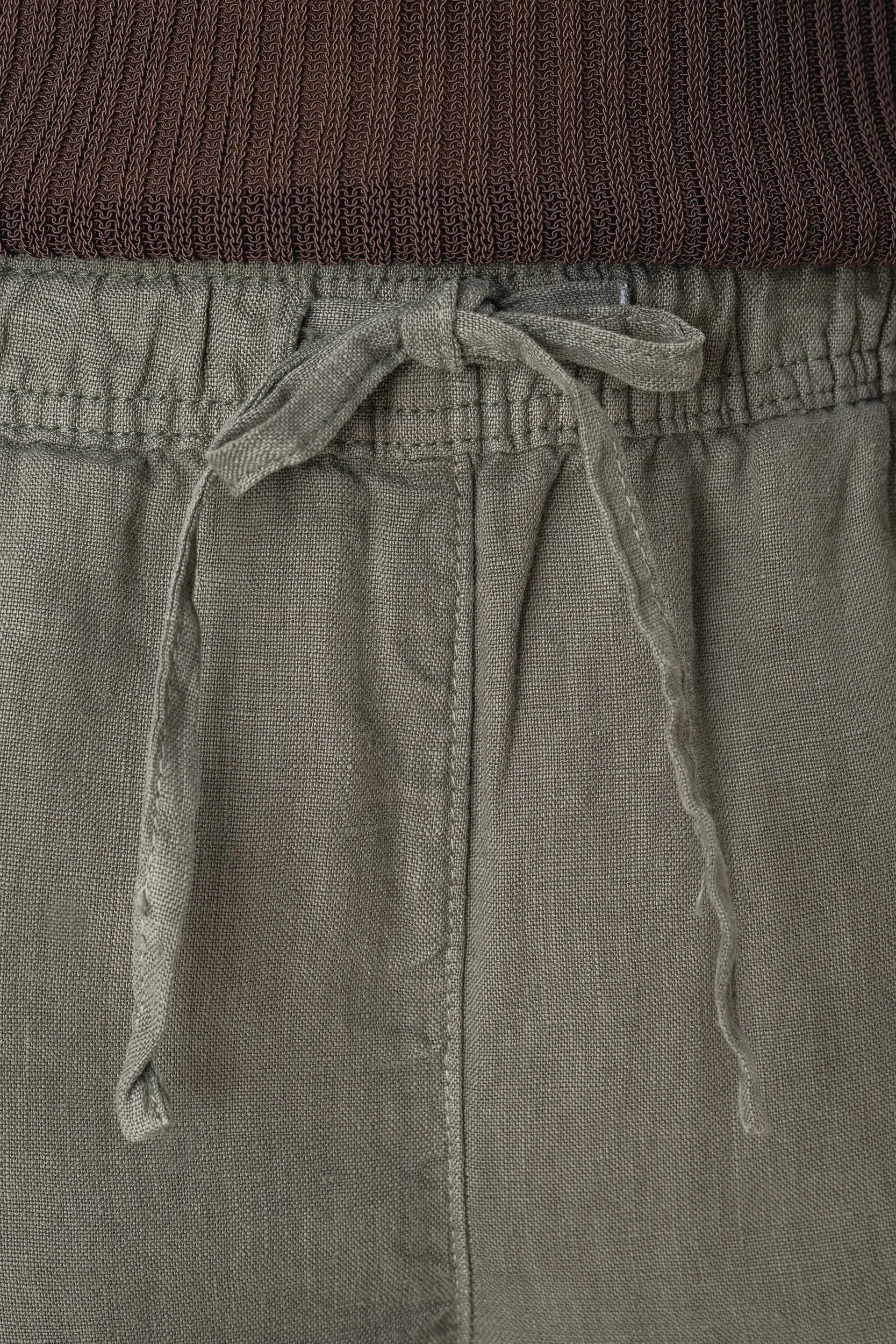 Pantalón efecto lavado de lino mujer