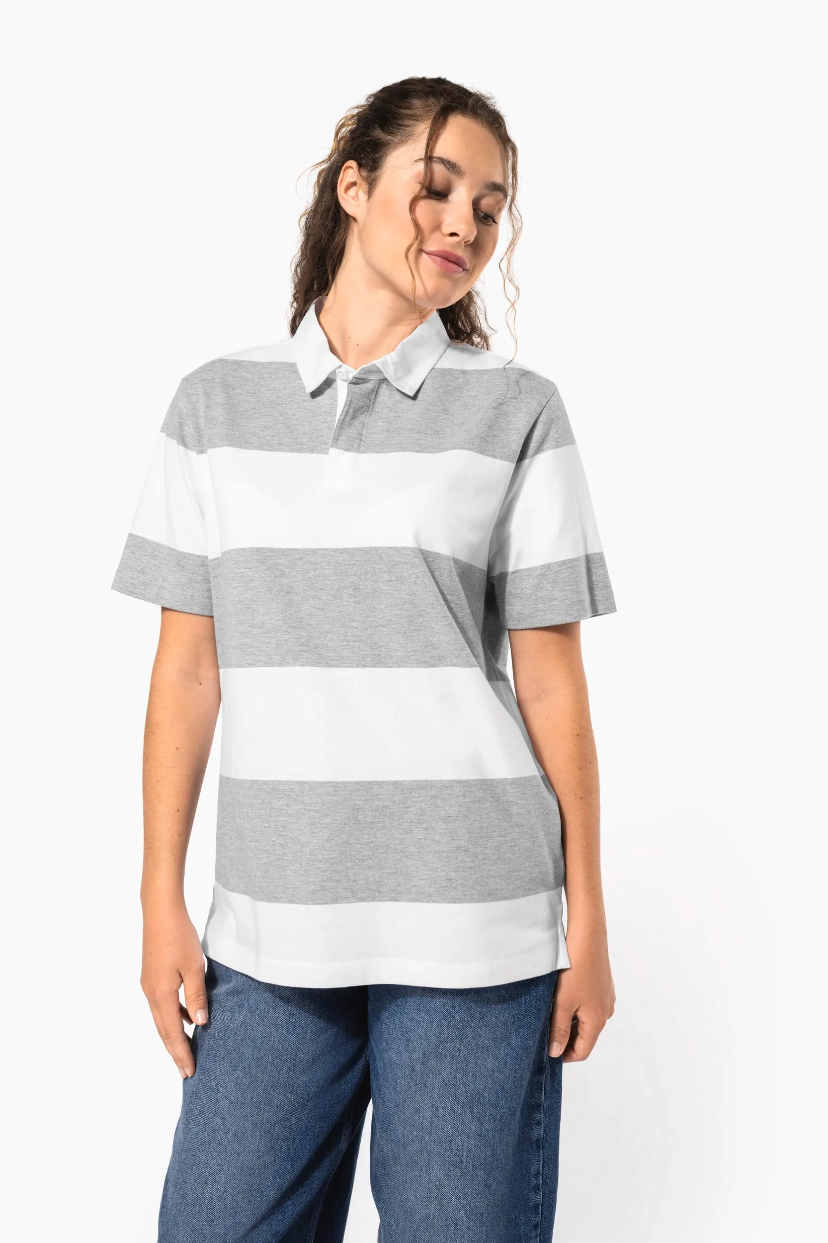 Polo a rayas manga corta unisex