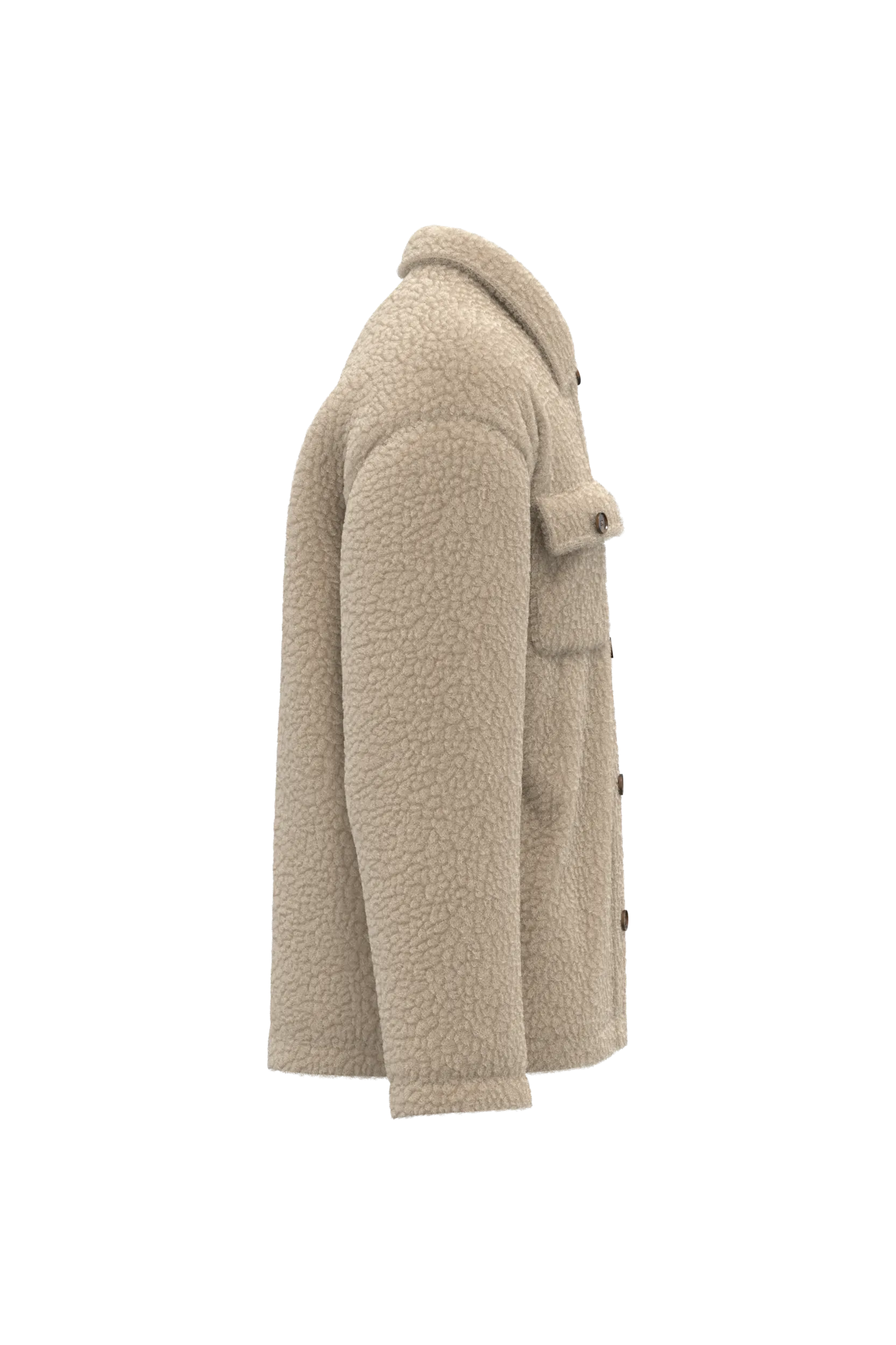 Sobrecamisa de sherpa con hombros caídos unisex