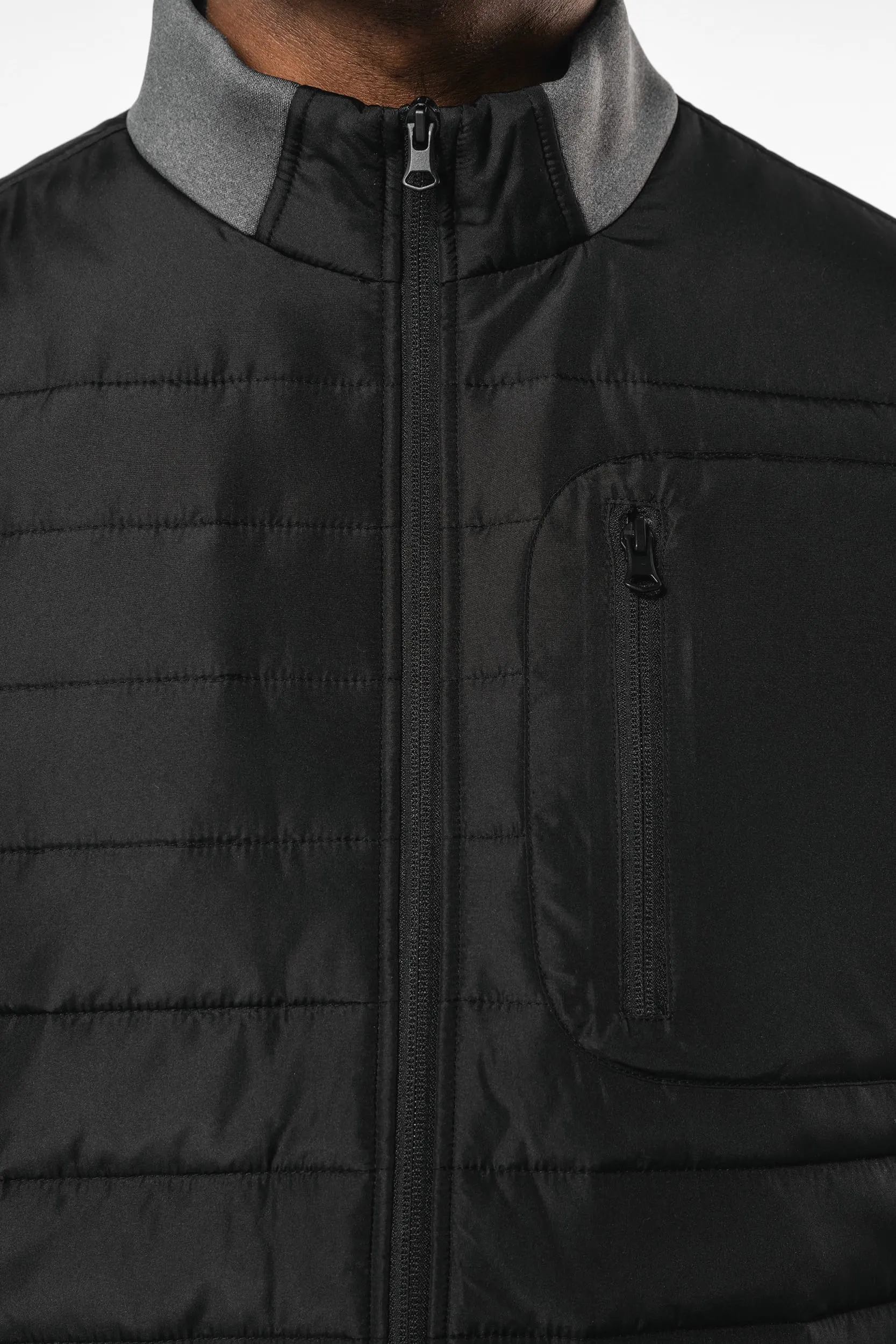 Chaqueta bimaterial hombre