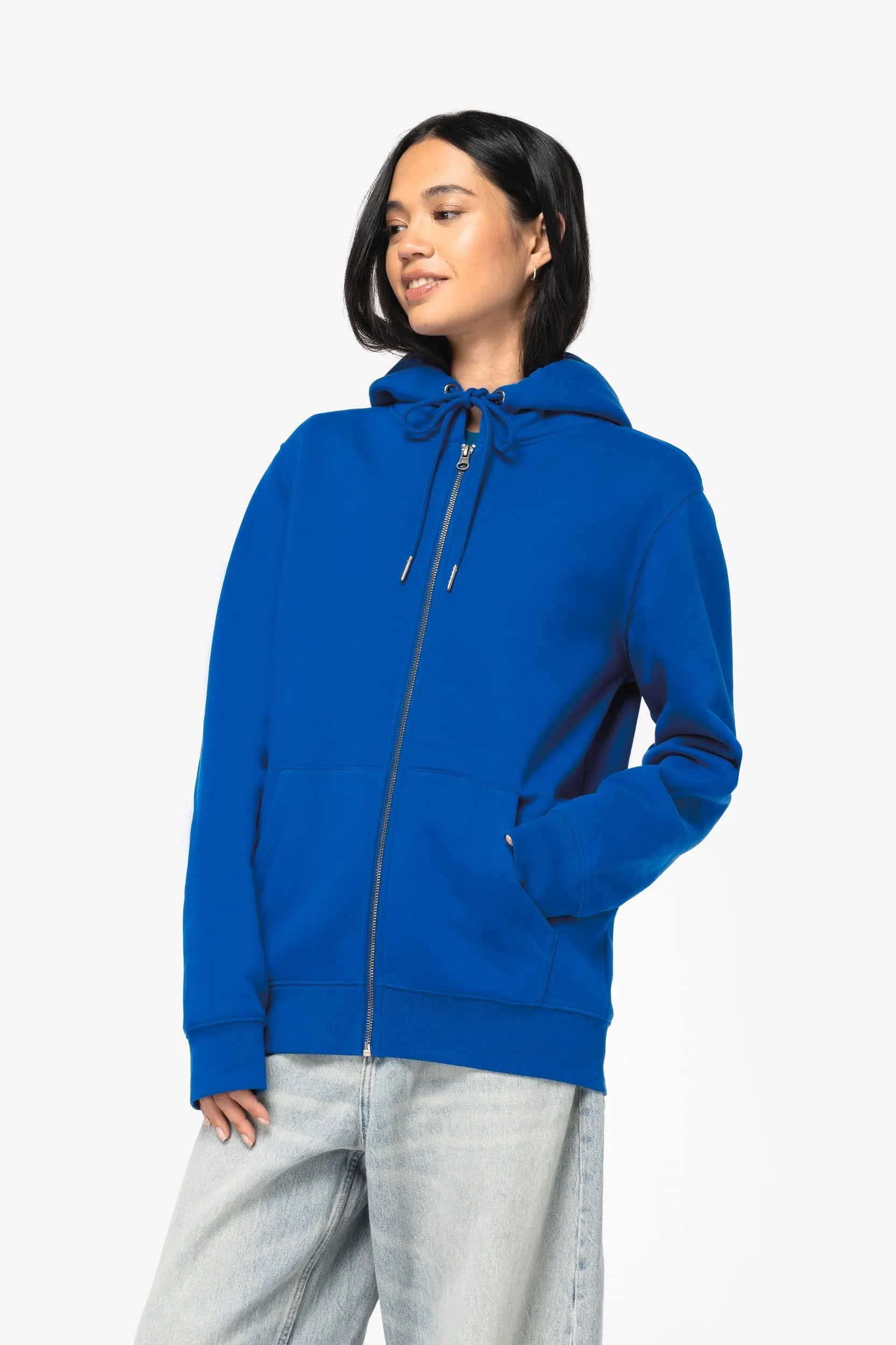 Sudadera ecorresponsable con cremallera y capucha unisex