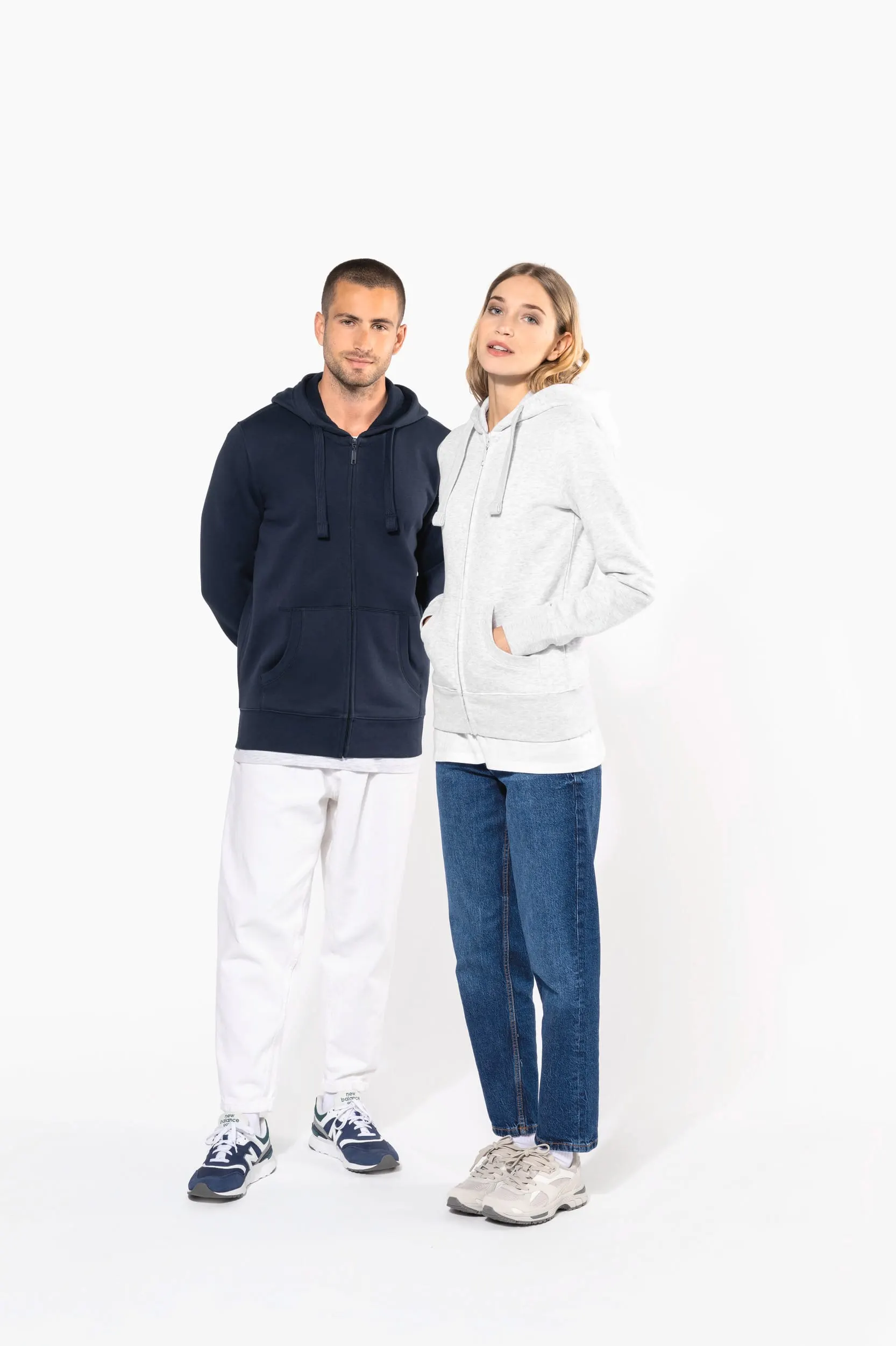 Sudadera con capucha y cremallera de mujer