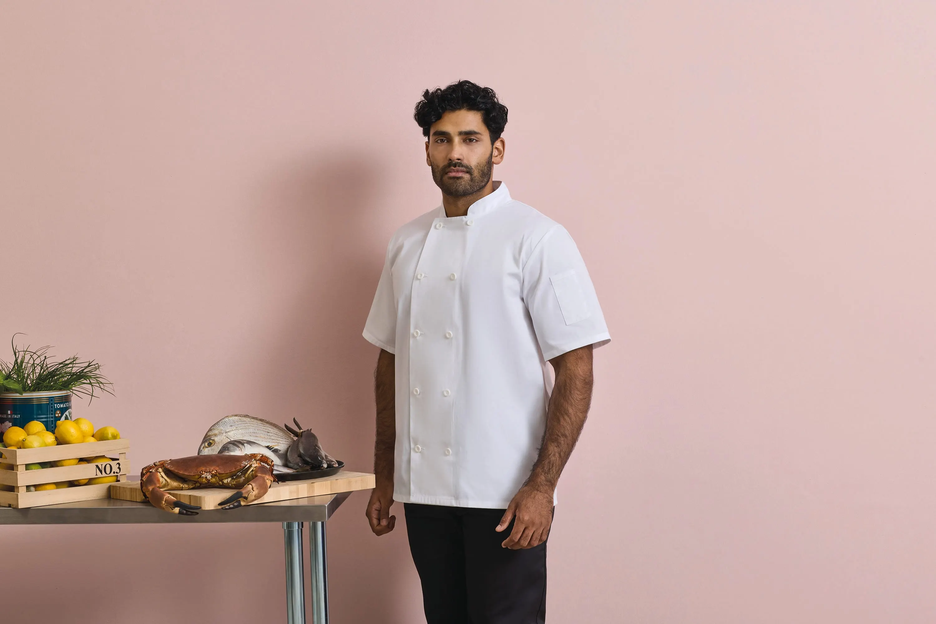 Chaqueta de cocina manga corta
