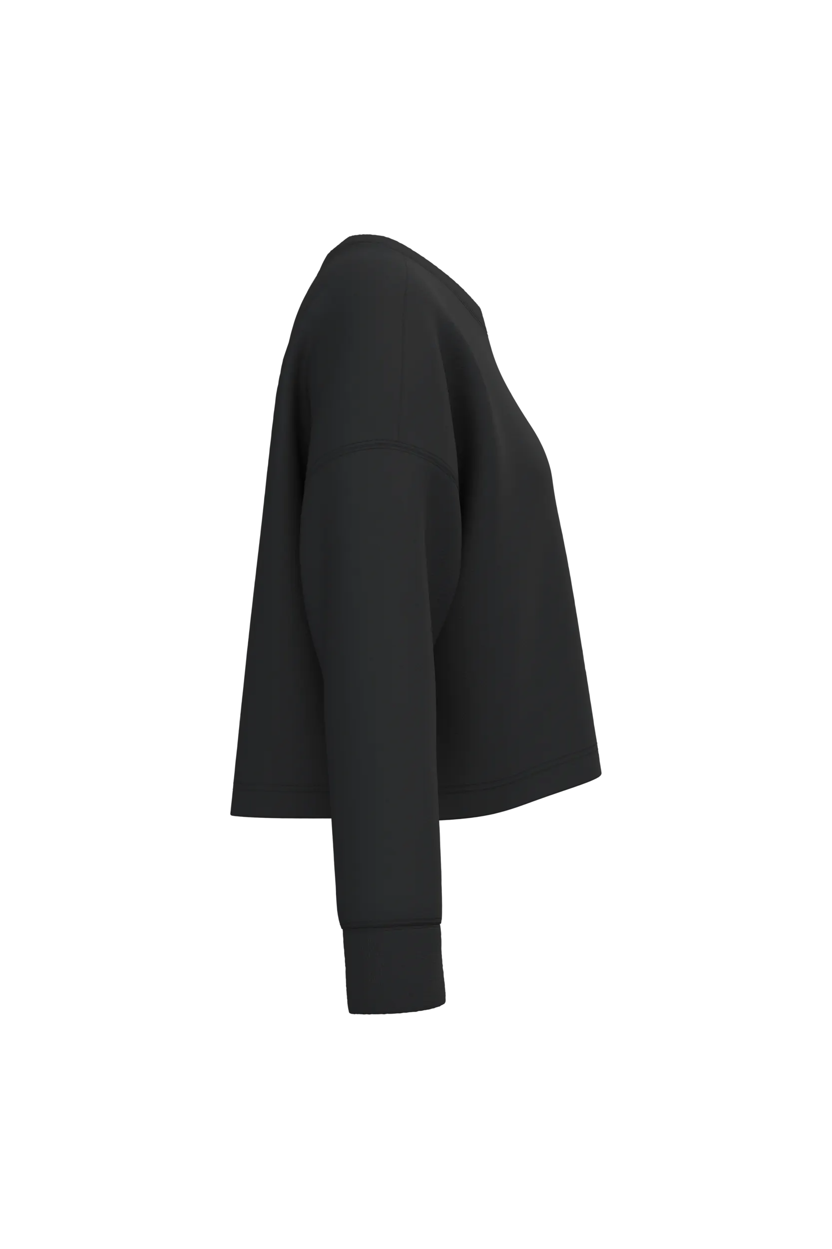 Sudadera crop cuello redondo mujer