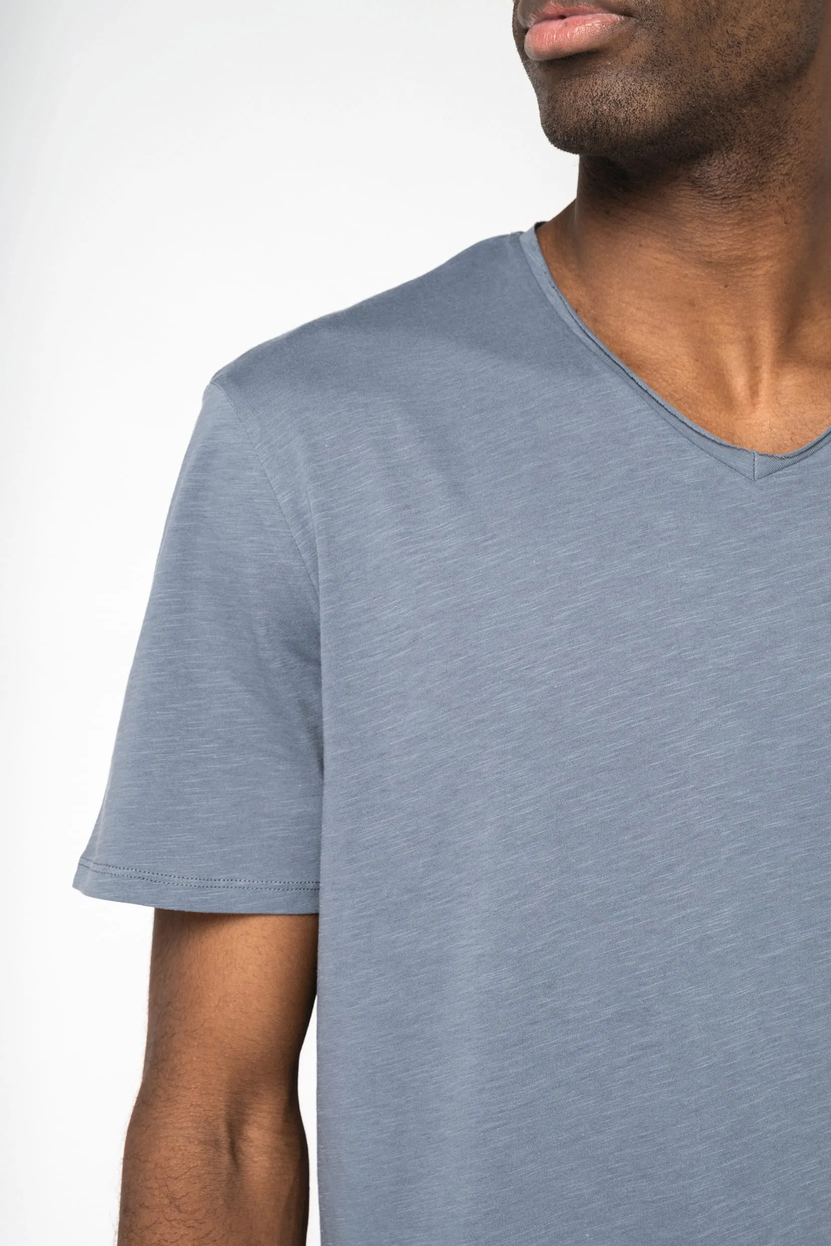 Camiseta ecorresponsable slub con bordes sin rematar hombre