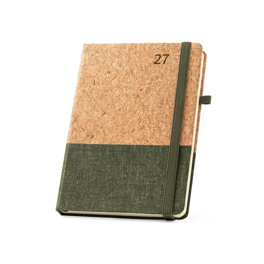 QUENTAL A5. Agenda de corcho y lino