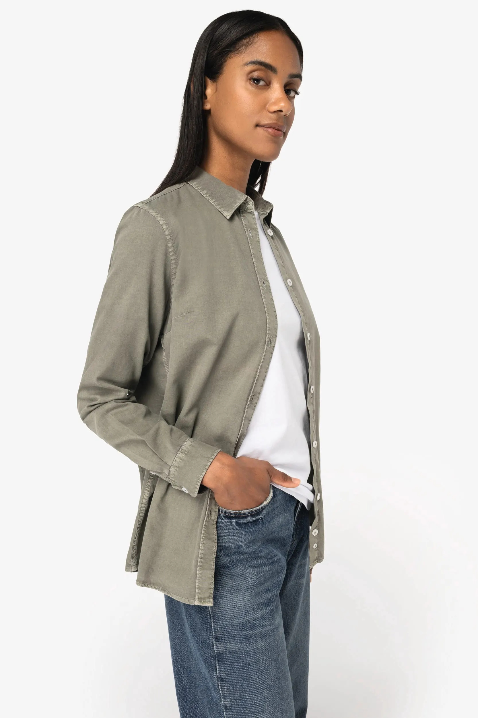 Camisa ecorresponsable efecto lavado mujer