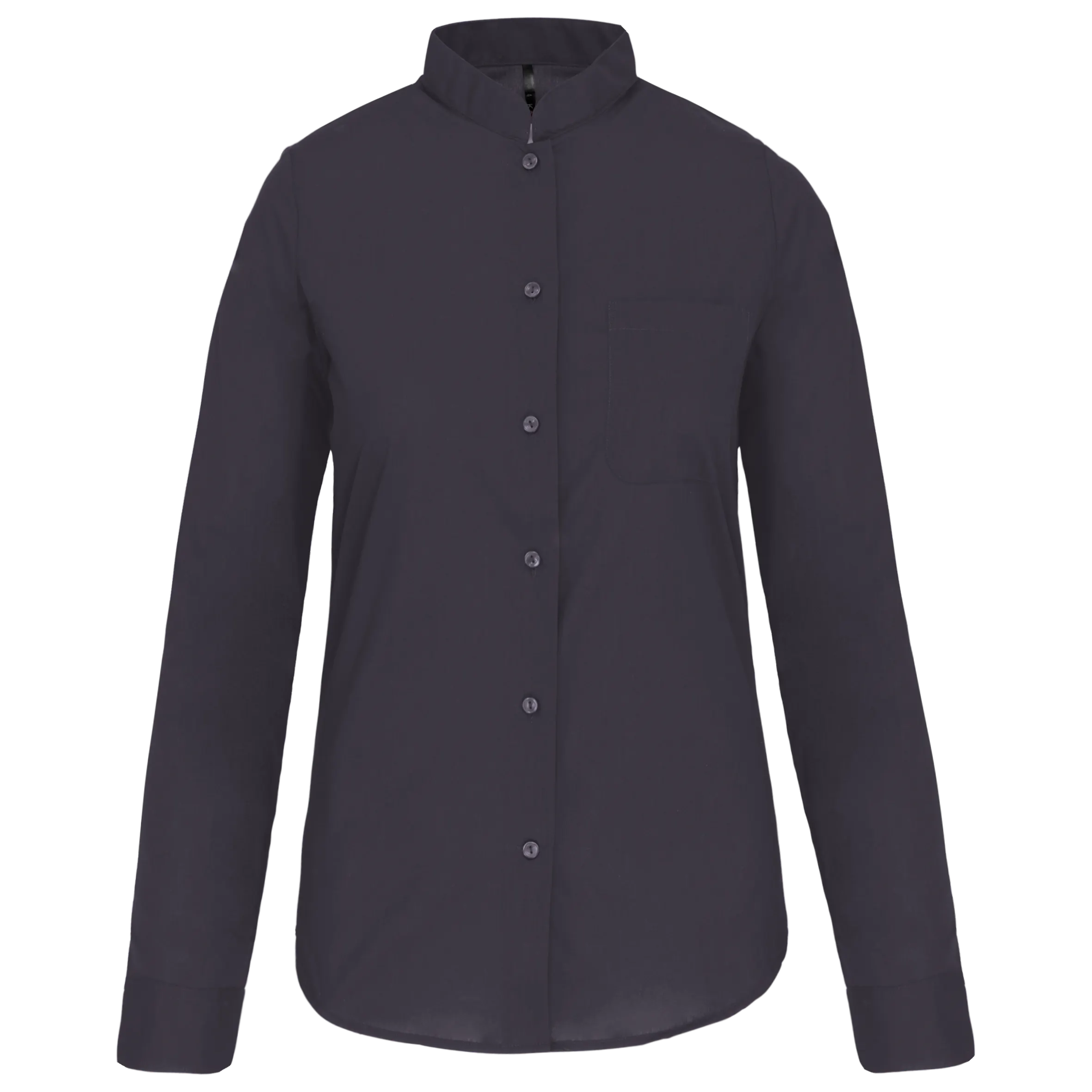 Camisa cuello mao manga larga mujer