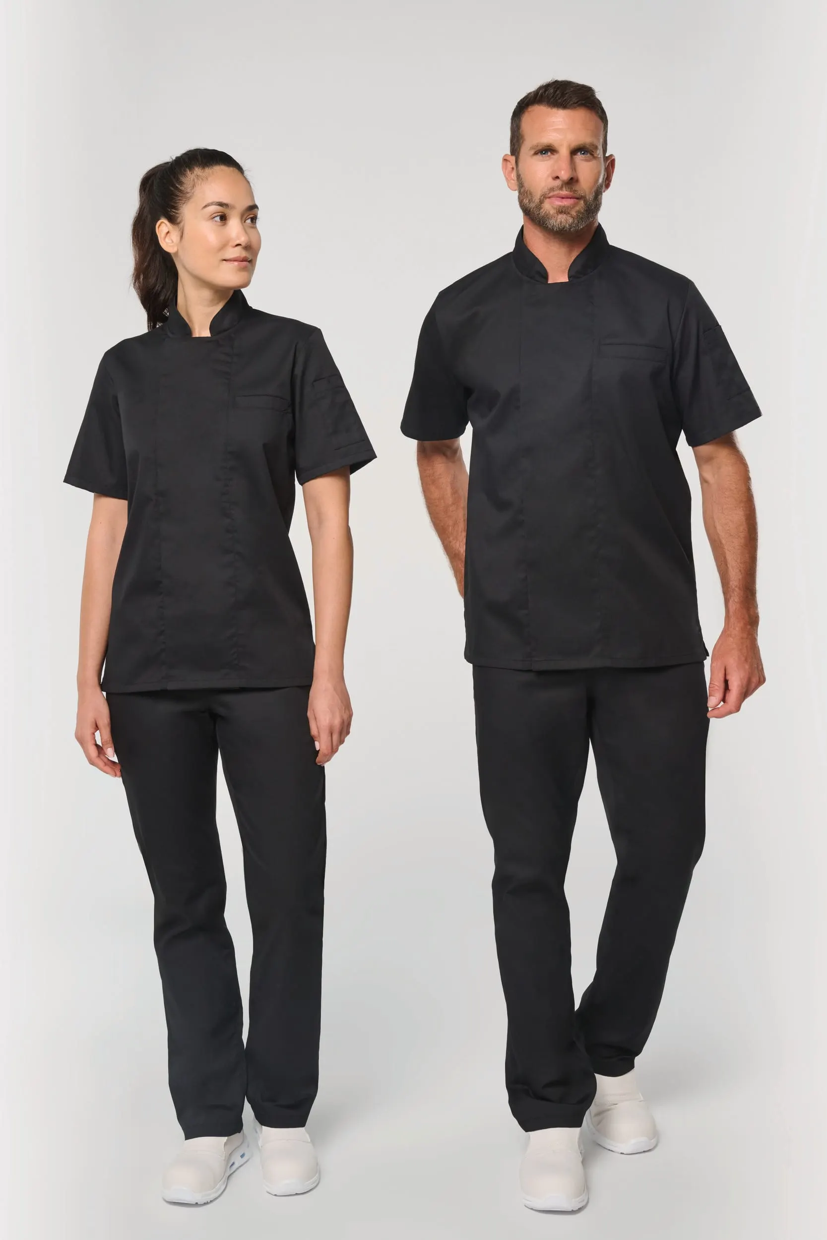 Chaqueta de cocina ecorresponsable y transpirable de manga corta unisex