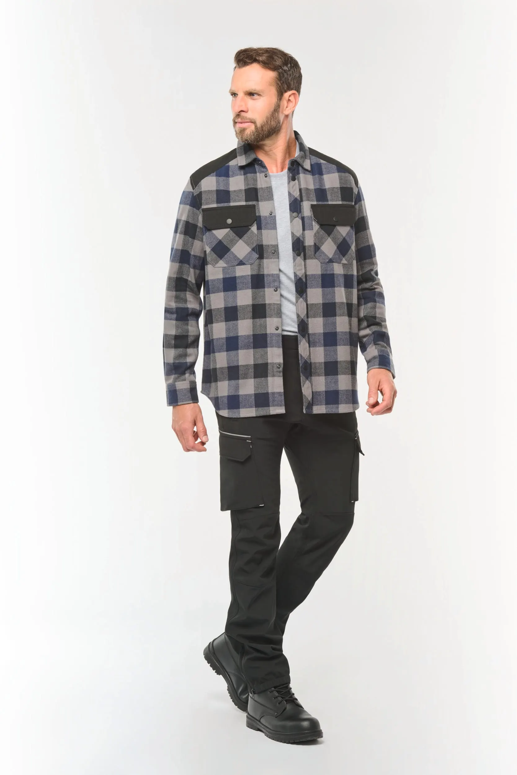 Sobrecamisa a cuadros con bolsillos