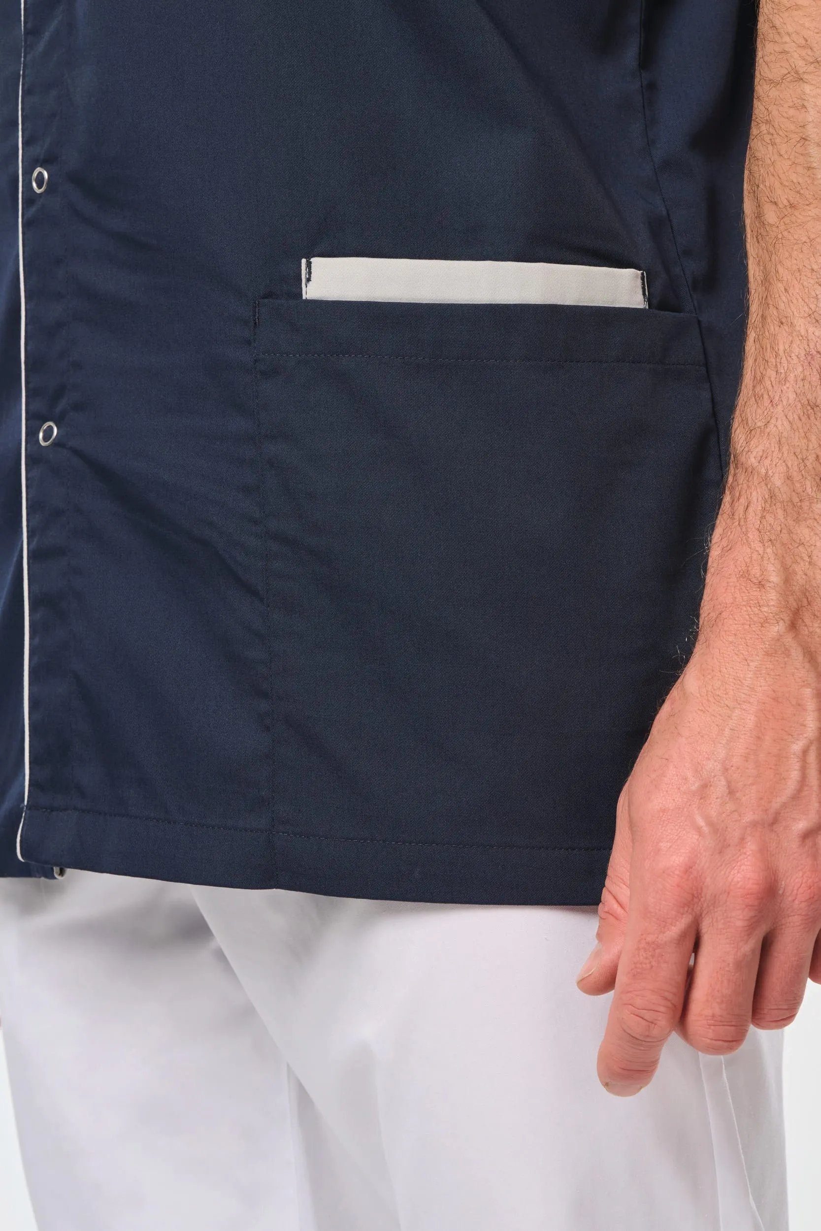 Blusa polialgodón con botones a presión hombre