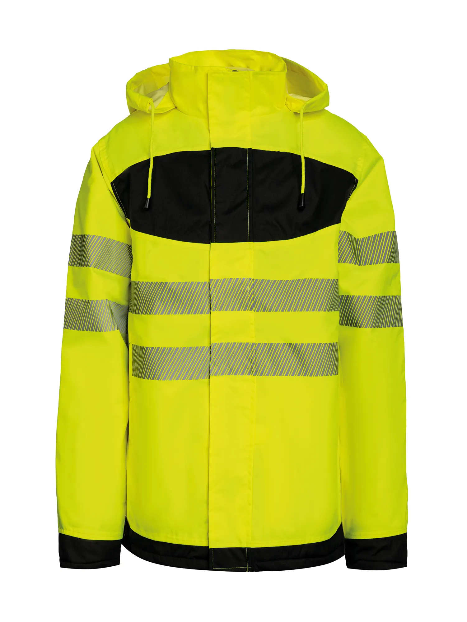 Parka de alta visibilidad con bolsillo. Pecho negro