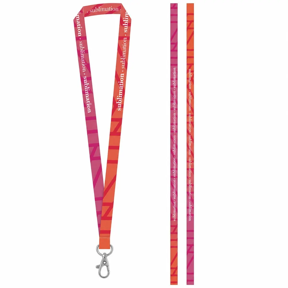 BRIGHTON S. Muestra impresa de SET Lanyard SUBLIMATION Long II (20 mm) con mosquetón de 20 mm