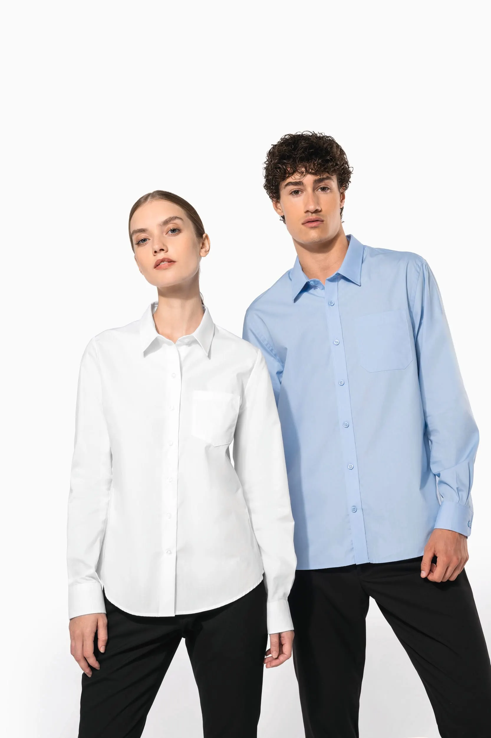 Camisa popelina manga larga hombre