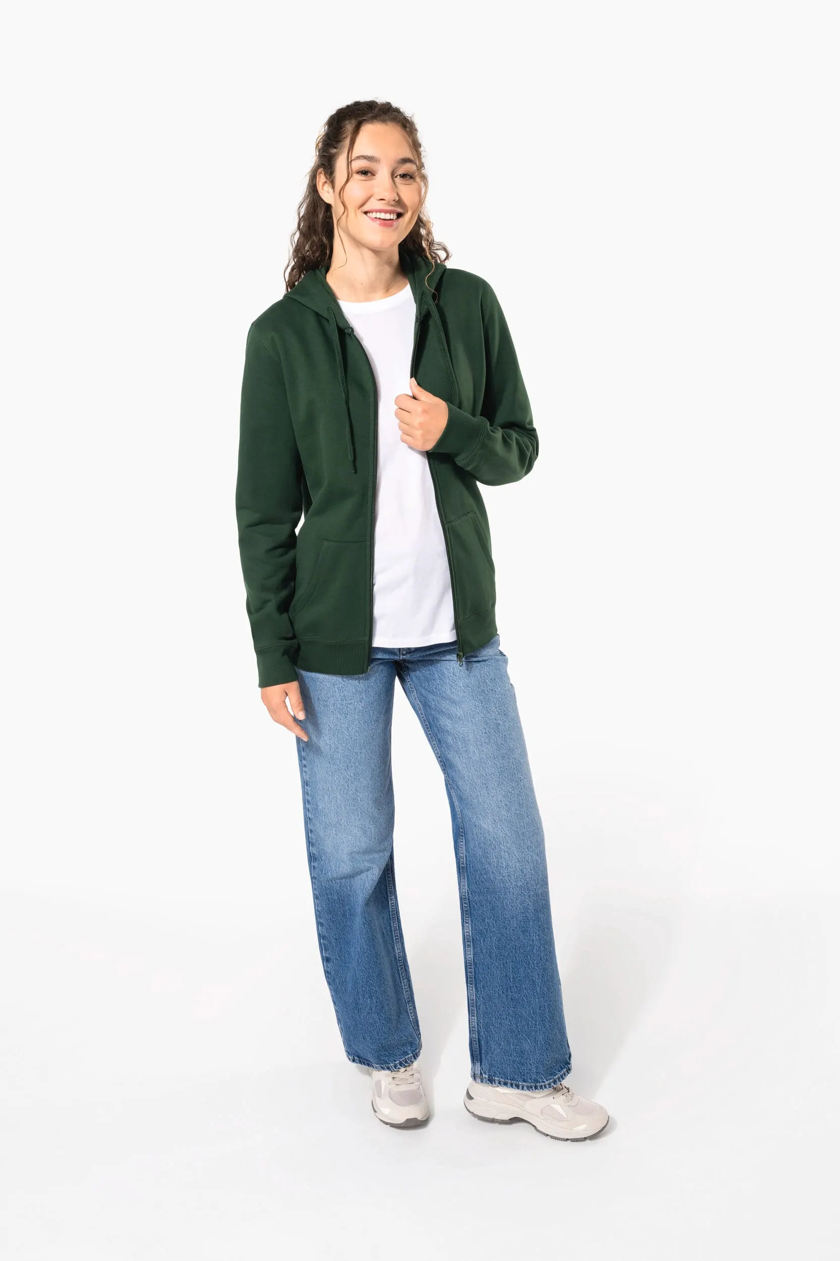 Sudadera con capucha y cremallera reciclada unisex
