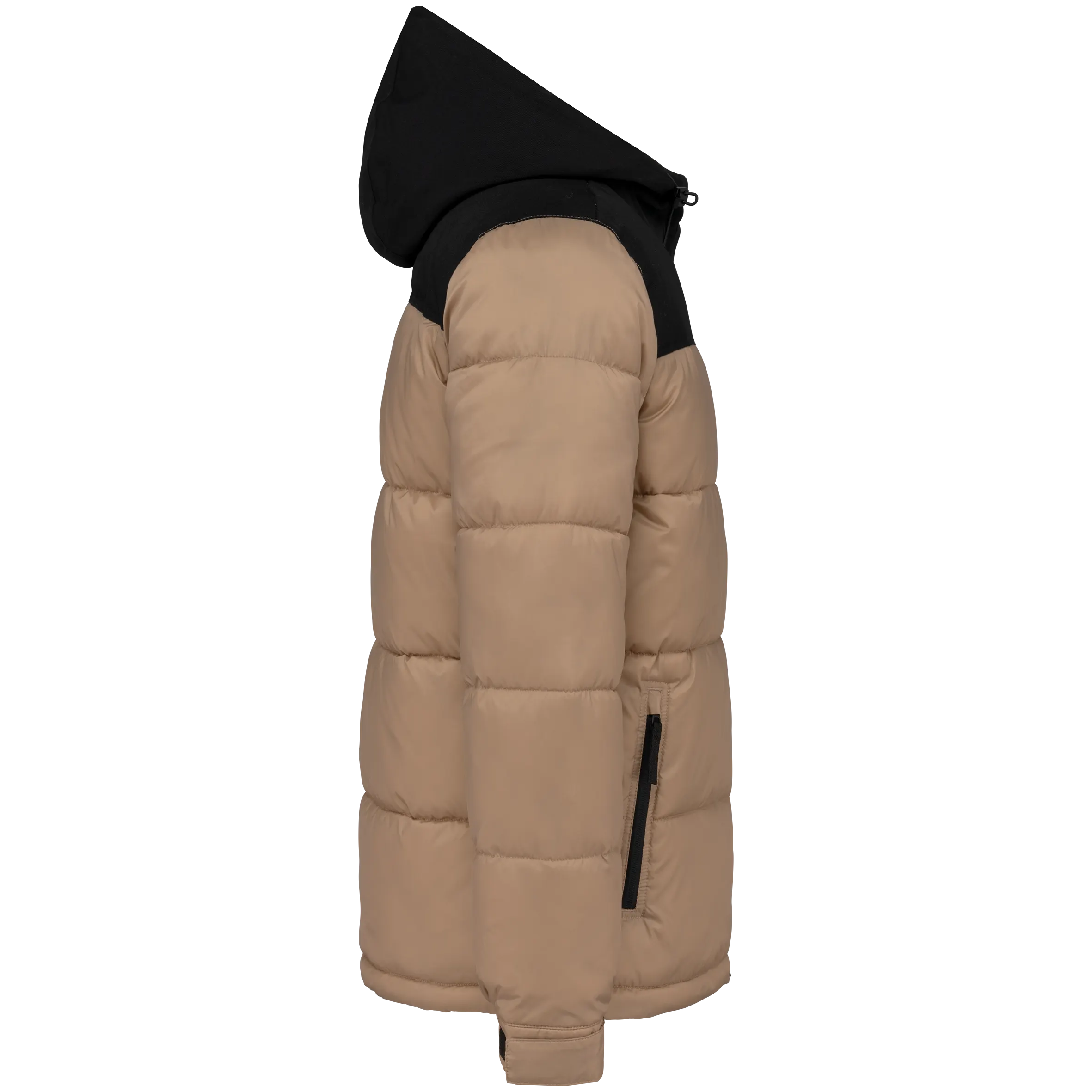 Parka acolchada bicolor con capucha unisex