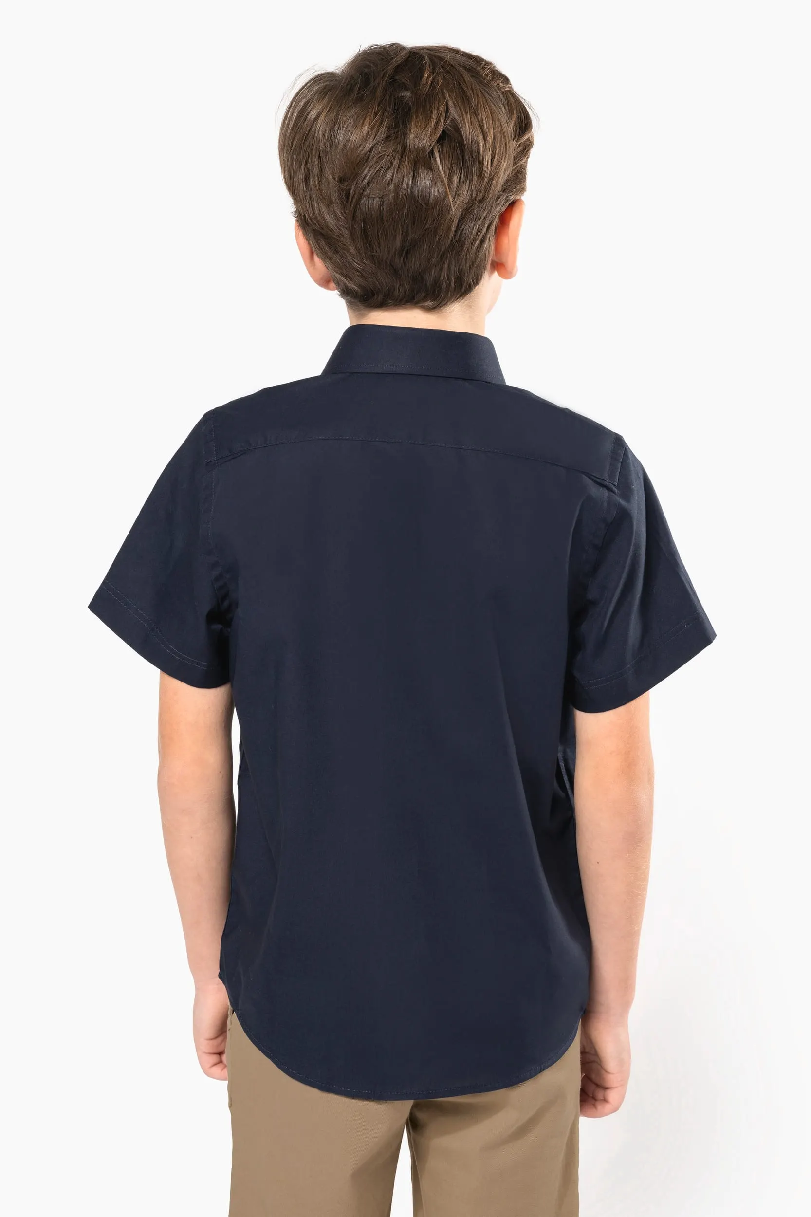 Camisa popelina manga corta niños