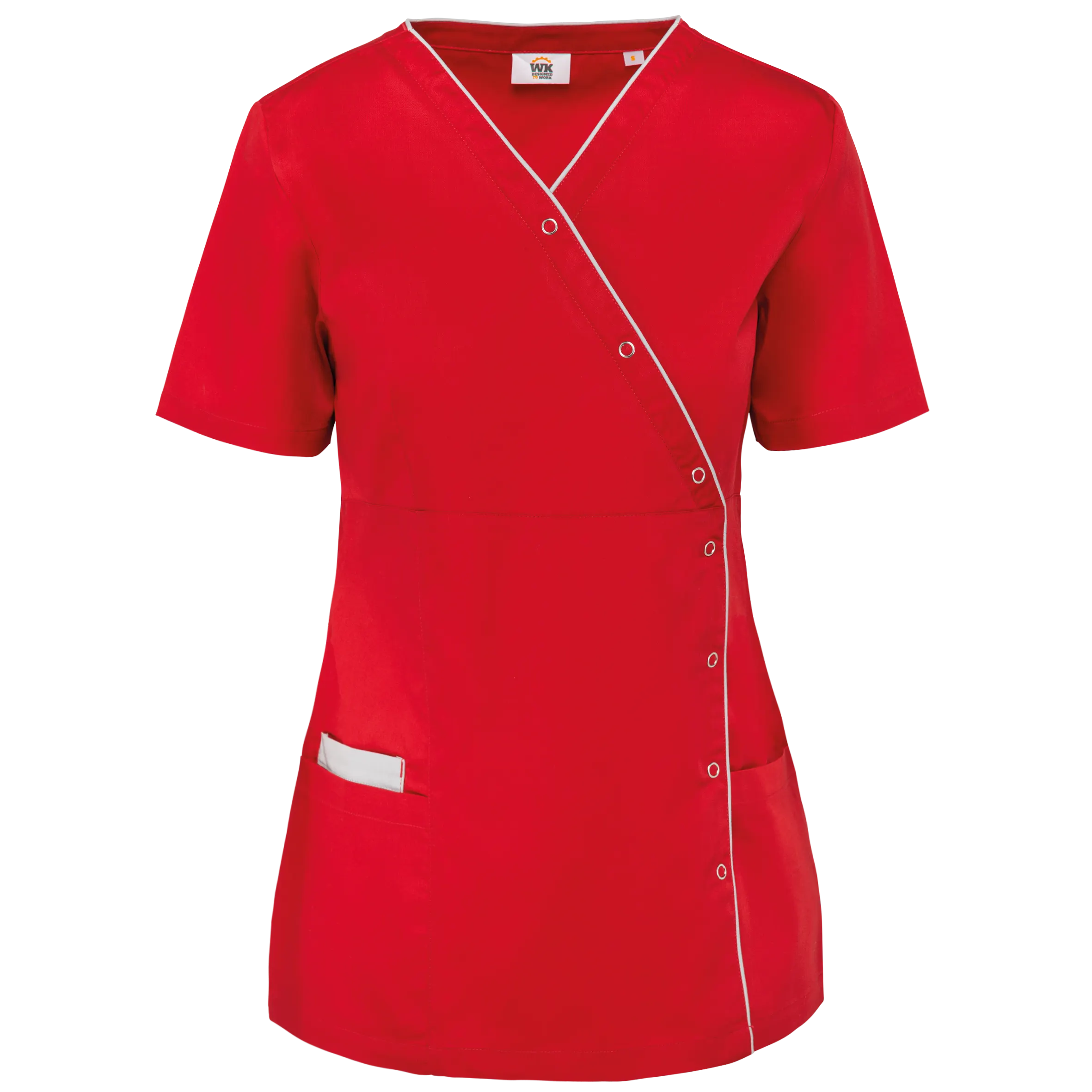 Blusa polialgodón con botones a presión mujer