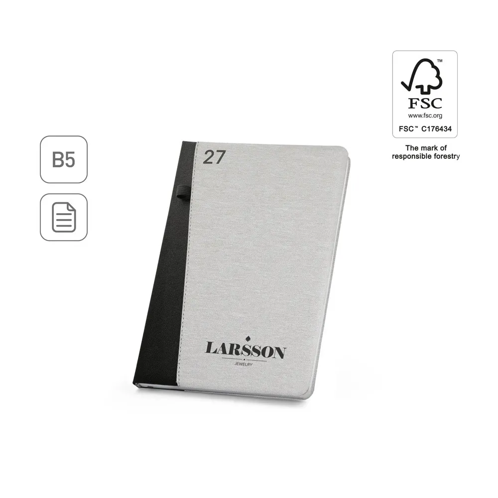 LARSSON B5. Agenda B5 en poliéster reciclado (100% rPET)