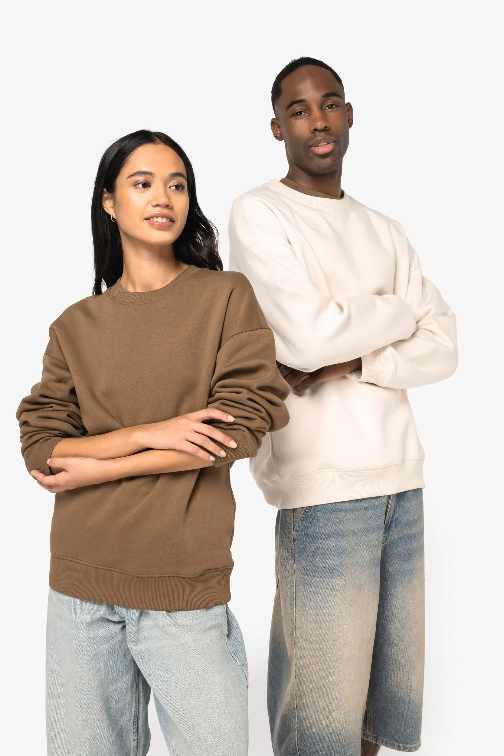 Sudadera ecorresponsable cuello redondo oversize unisex